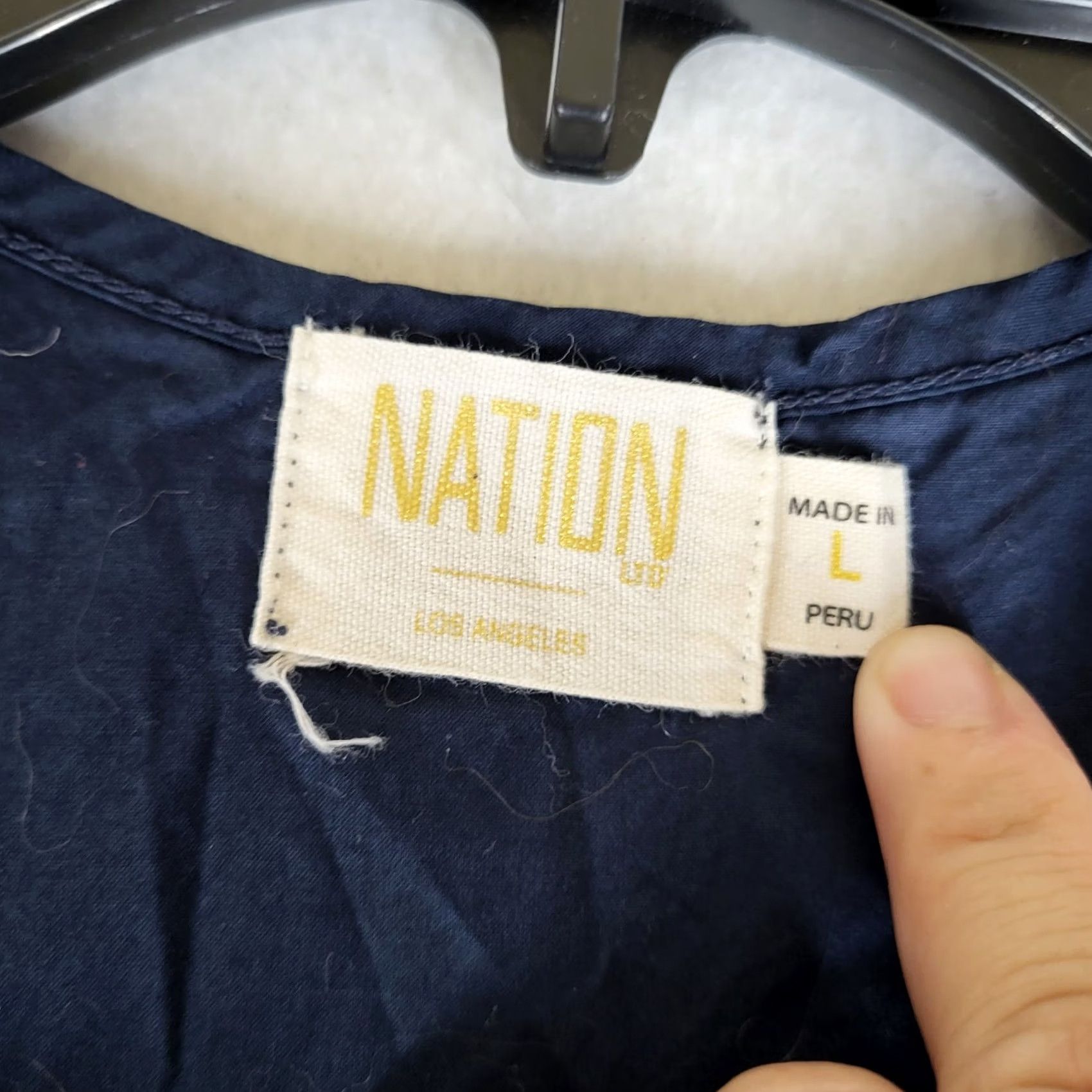 Nation LTD NATION LTD Bonnie Bibbed Women's navy blue cotton Sweatshirt Size L Size L / US 10 / IT 46 - 7 Thumbnail