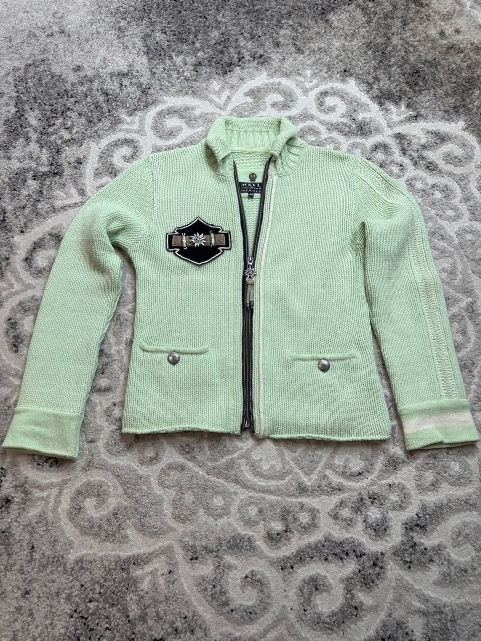 Vintage Hell is for Heroes Virgin Wool Zip Cardigan / Made in Italy Size M / US 6-8 / IT 42-44 - 3 Thumbnail
