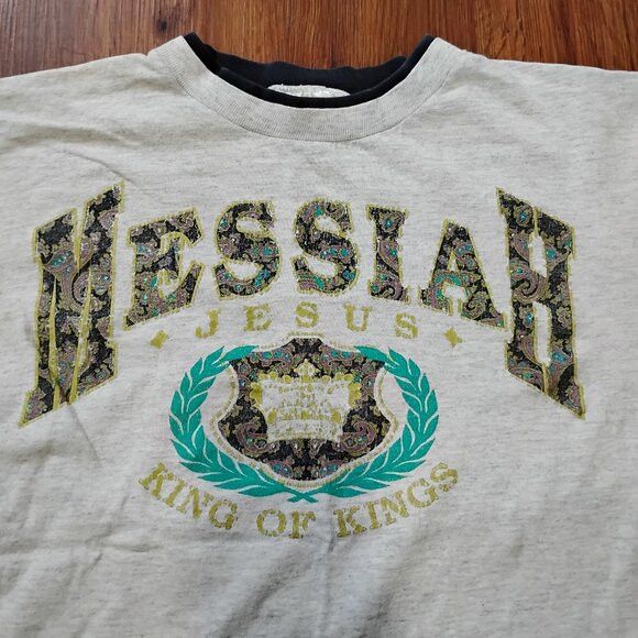 TEE JAYS Vintage Messiah Jesus King Of Kings Double Sleeve T-Shirt Size US L / EU 52-54 / 3 - 1 Thumbnail