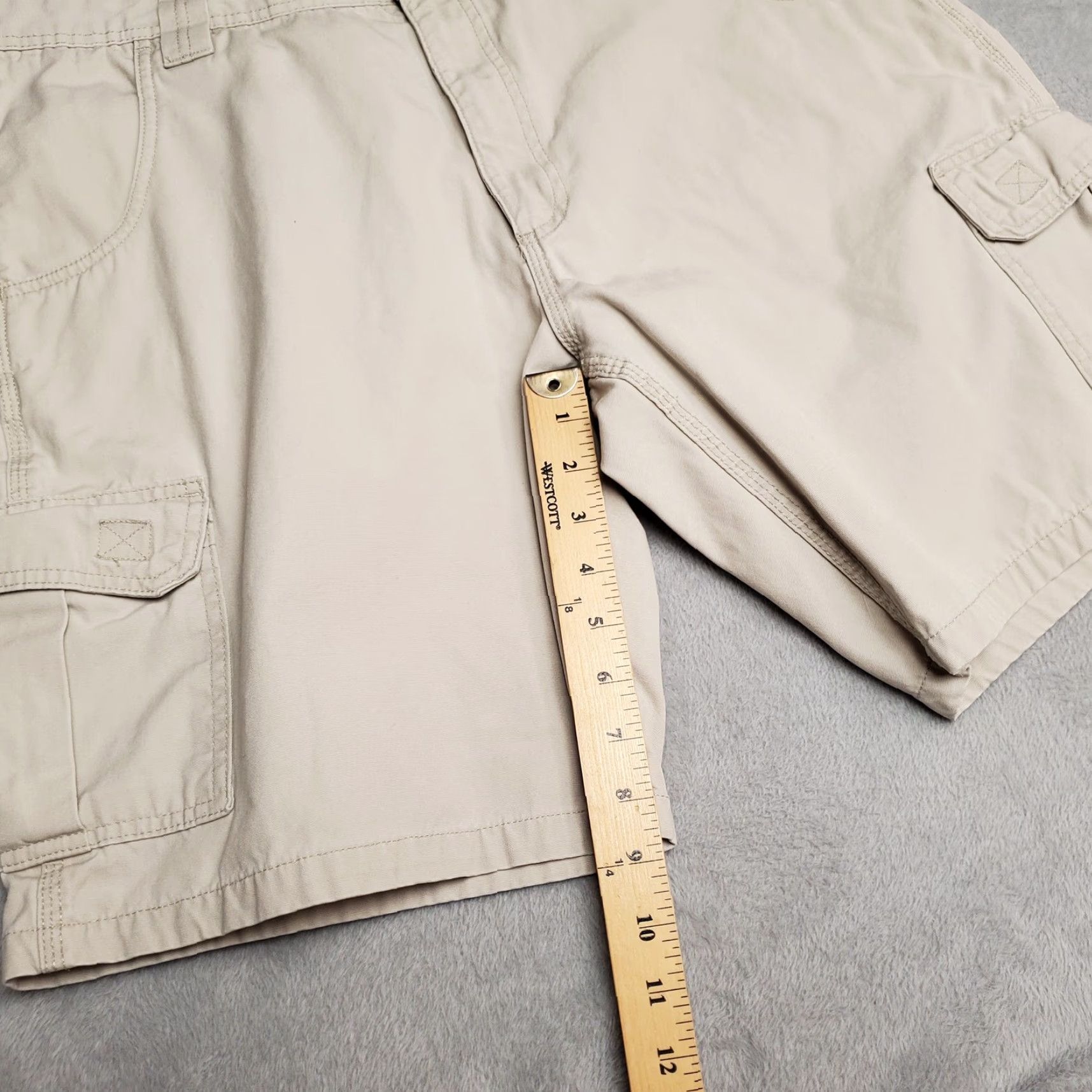 Vintage Key Shorts Mens 36 Beige Flat Front Zip Cargo Ripstop Canvas Outdoors Hike Size US 36 / EU 52 - 4 Thumbnail