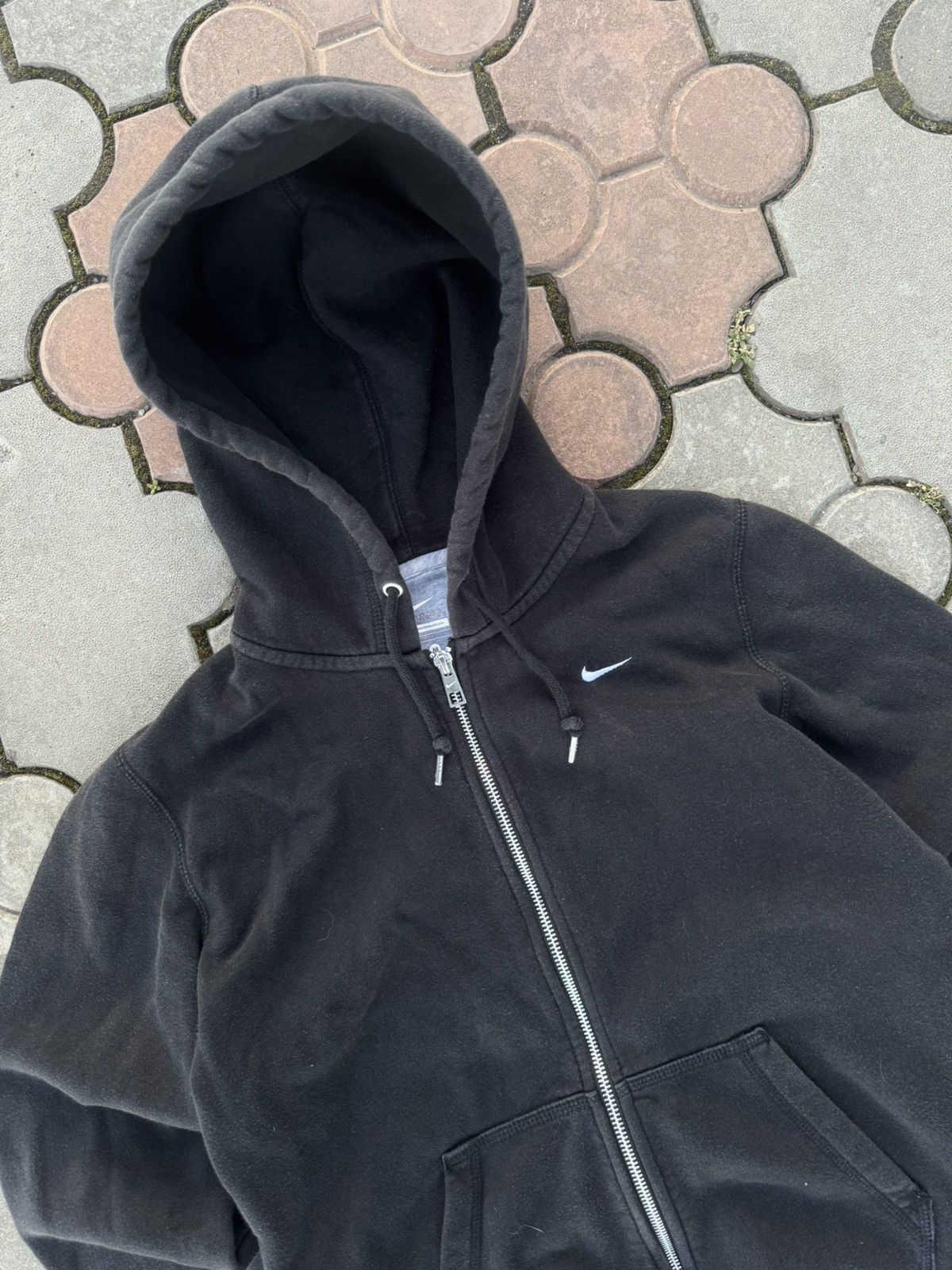 Nike × Vintage Vintage Nike Mini Swoosh Faded Zip Hoodie Y2K USA Size US S / EU 44-46 / 1 - 3 Thumbnail