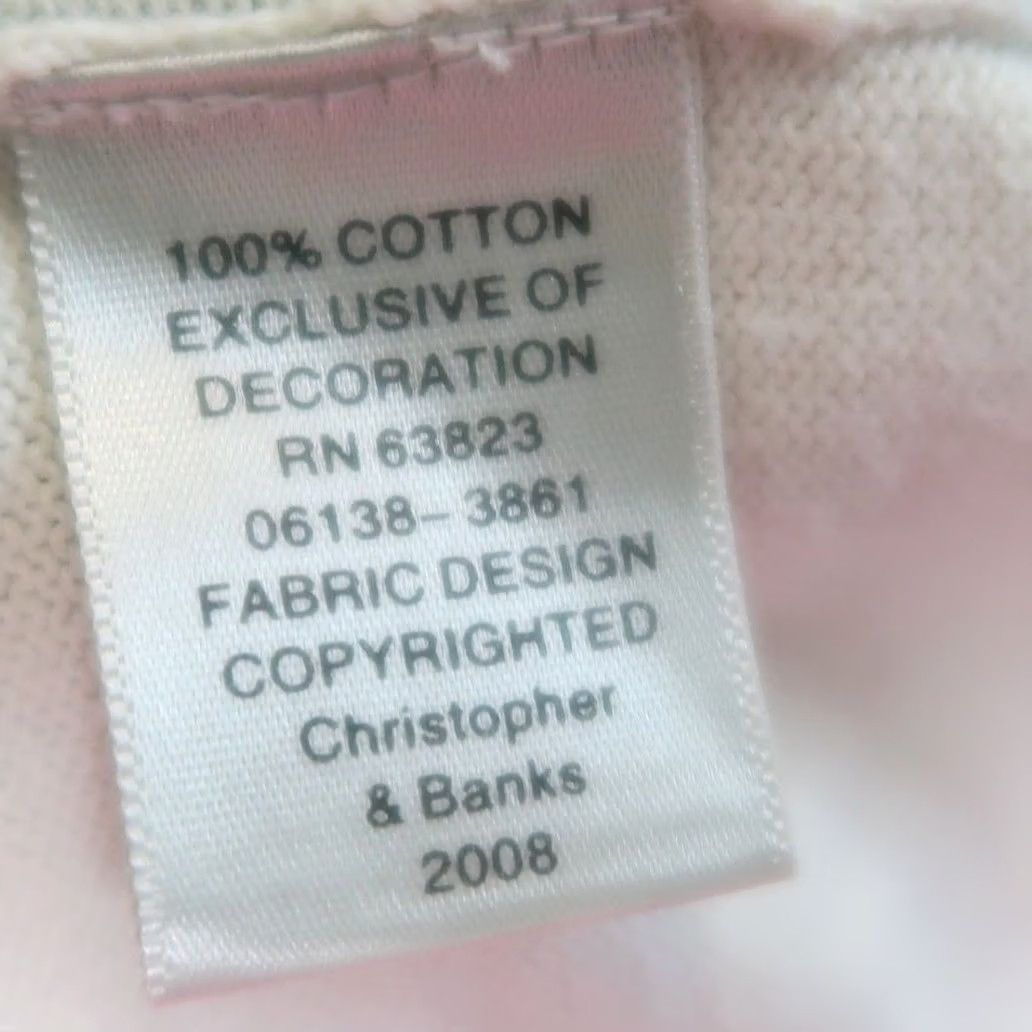Vintage Christopher & Banks Sweater Womens S Cream and green nature theme knit cardigan Size S / US 4 / IT 40 - 7 Thumbnail