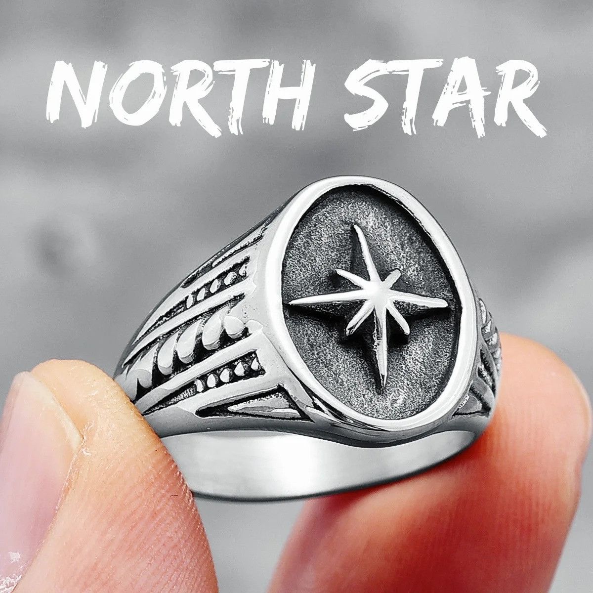 Jewelry North Star Ring Streetwear Jewelry Fashion Gift Size ONE SIZE - 7 Thumbnail