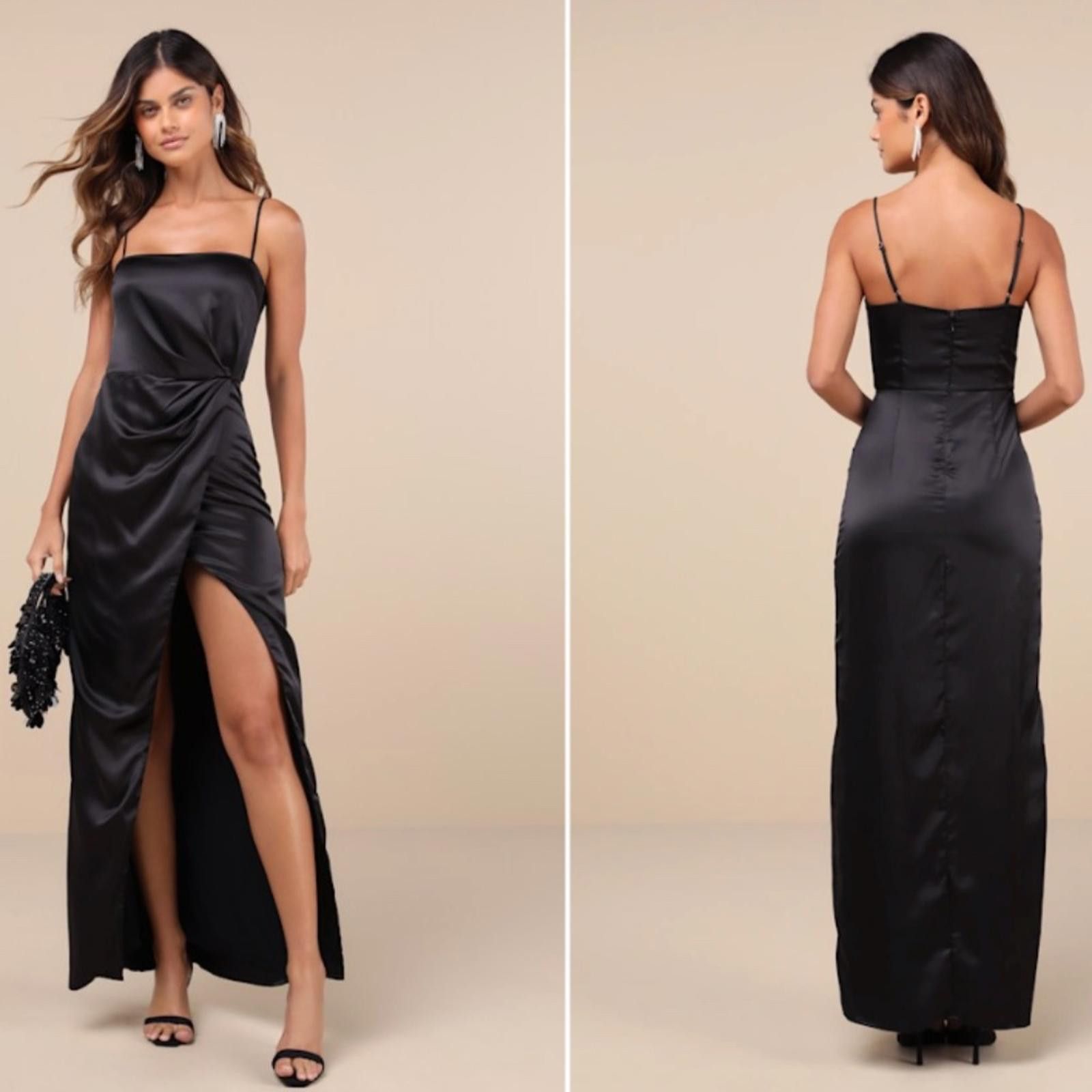 Lulus LULU's Sexy Chic Elegant Prom Wedding Chic Satin Maxi Gown Size S / US 4 / IT 40 - 6 Thumbnail
