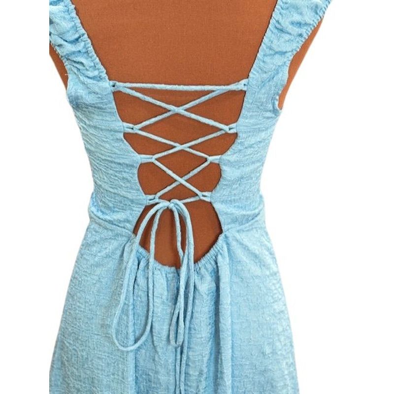 ASTR The Label ASTR the Label Crinkle Shoulder Midi Dress – Size Small 💙 Size S / US 4 / IT 40 - 6 Thumbnail