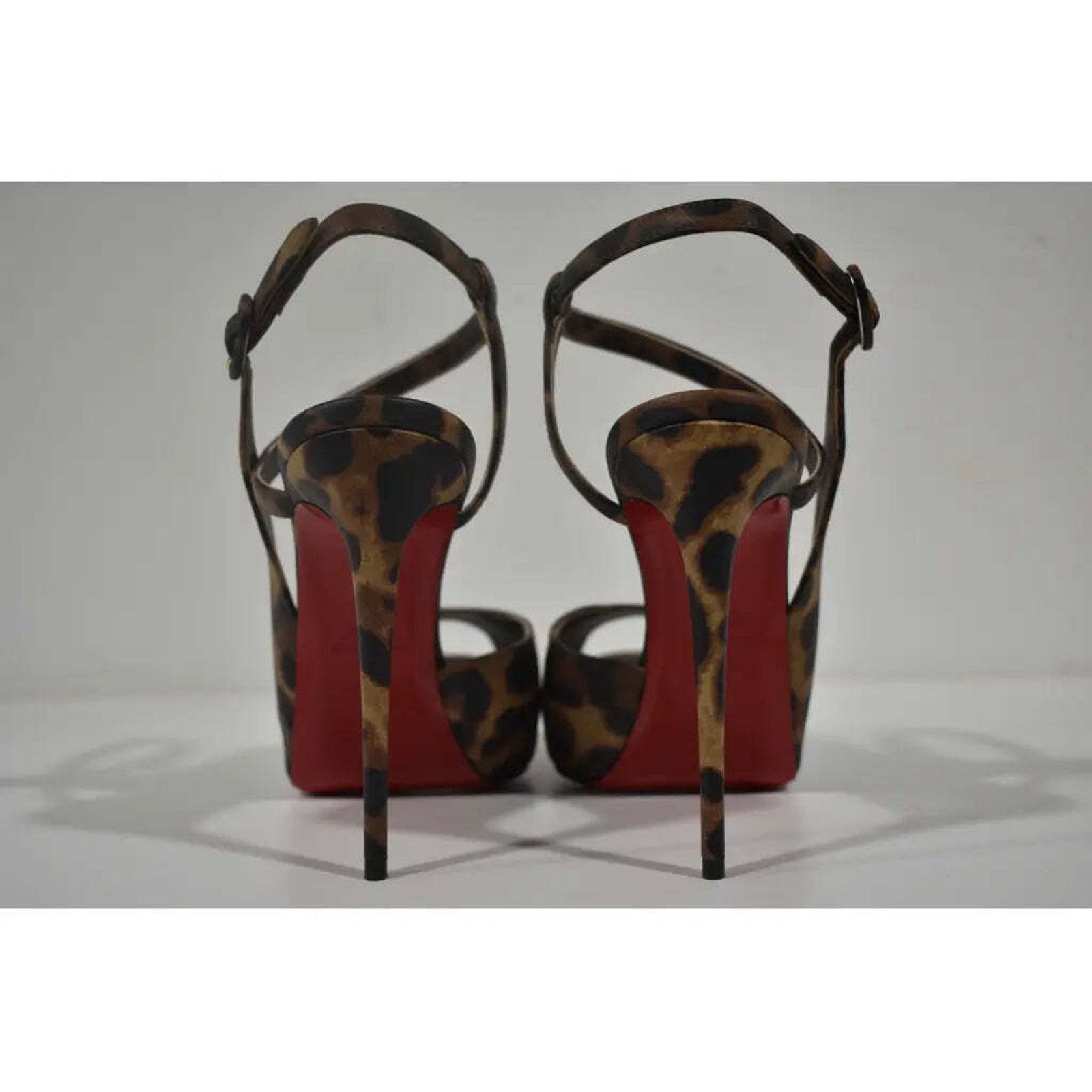 Christian Louboutin Jenlove Alta 120 Brown Strap Platform Sandal Heel Pump 36.5 Size US 6.5 / IT 36.5 - 11 Thumbnail