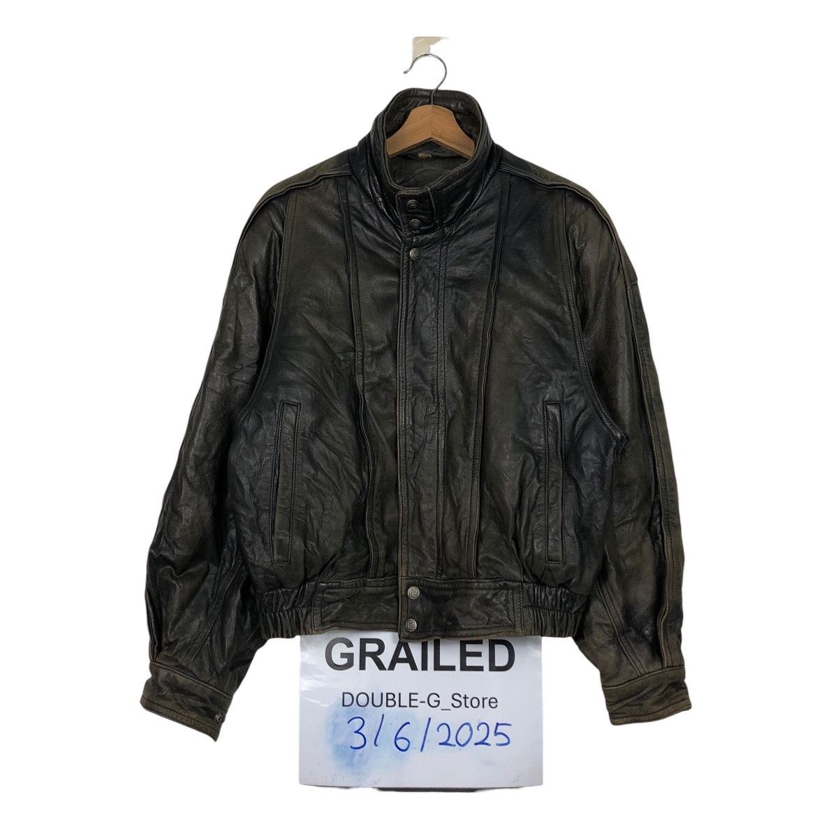 Japanese Brand Robert Comstock Vintage Black Leather Bomber Jacket Size US M / EU 48-50 / 2 - 1 Thumbnail