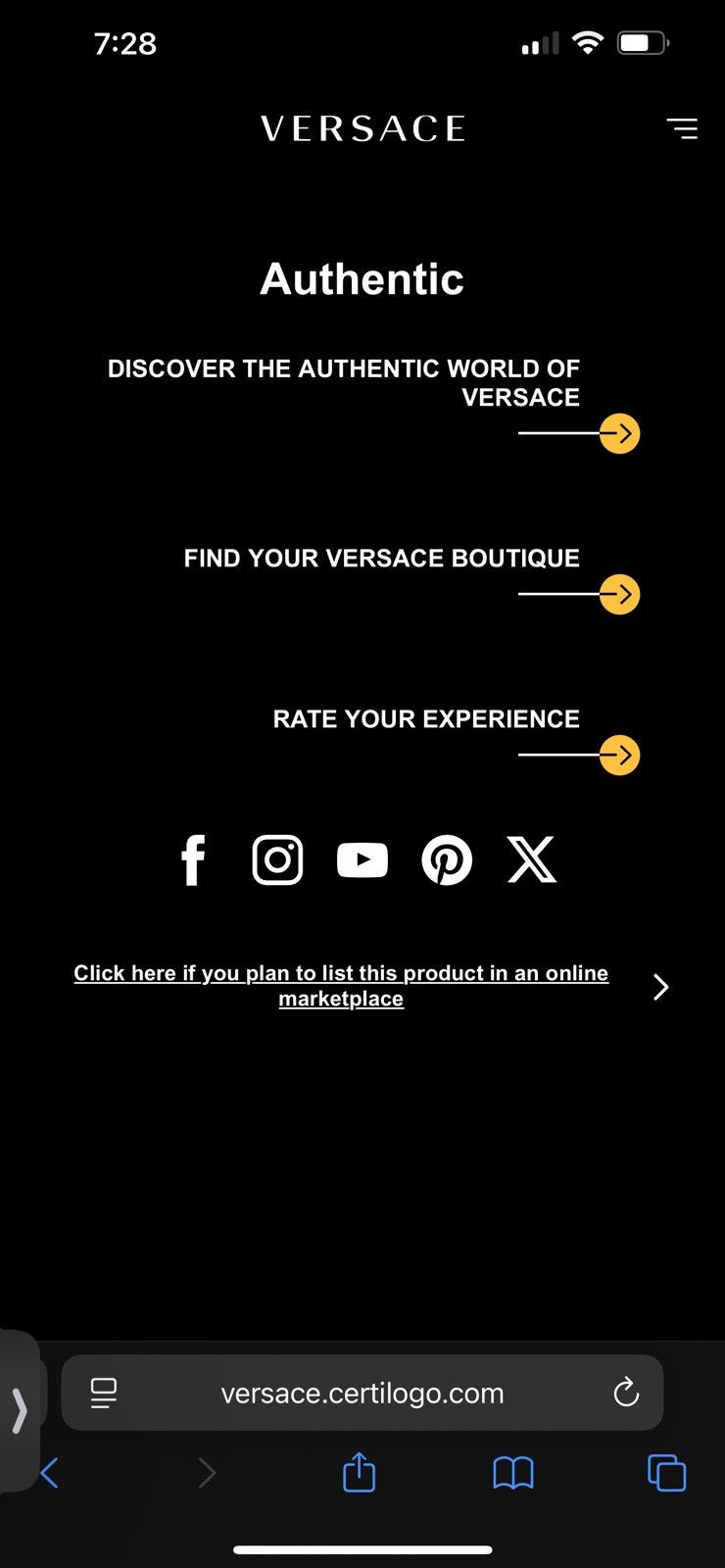 Versace Authentic Versace black sunglasses Size ONE SIZE - 5 Thumbnail