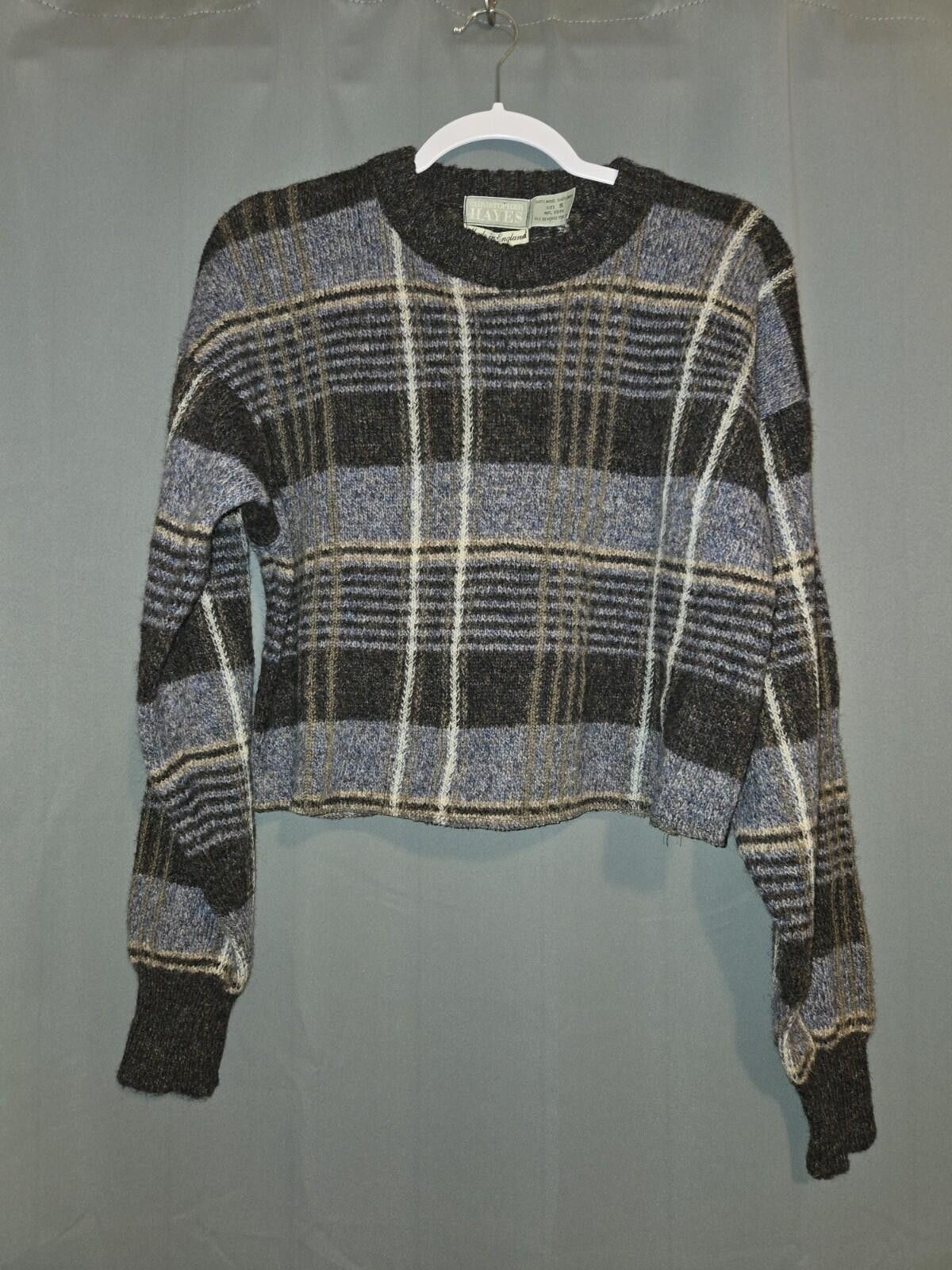 Other Christopher Hayes Vintage Cropped Plaid Sweater Wool Small Size S / US 4 / IT 40 - 1 Thumbnail