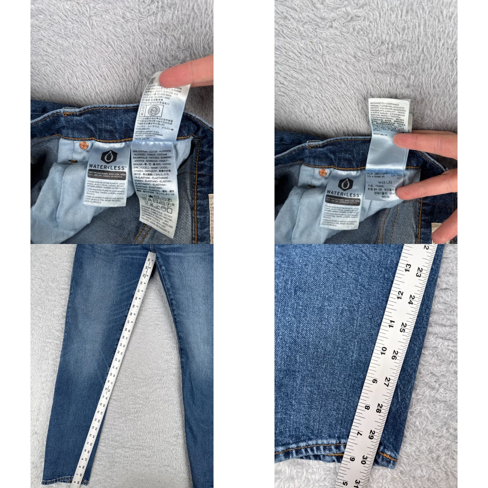 Levi's VINTAGE Levi's 512 Jeans Adult 33 Blue Denim Distressed 5-Pocket Regular Fit Cotton 32x30 Jeans Mens Size US 33 - 8 Thumbnail