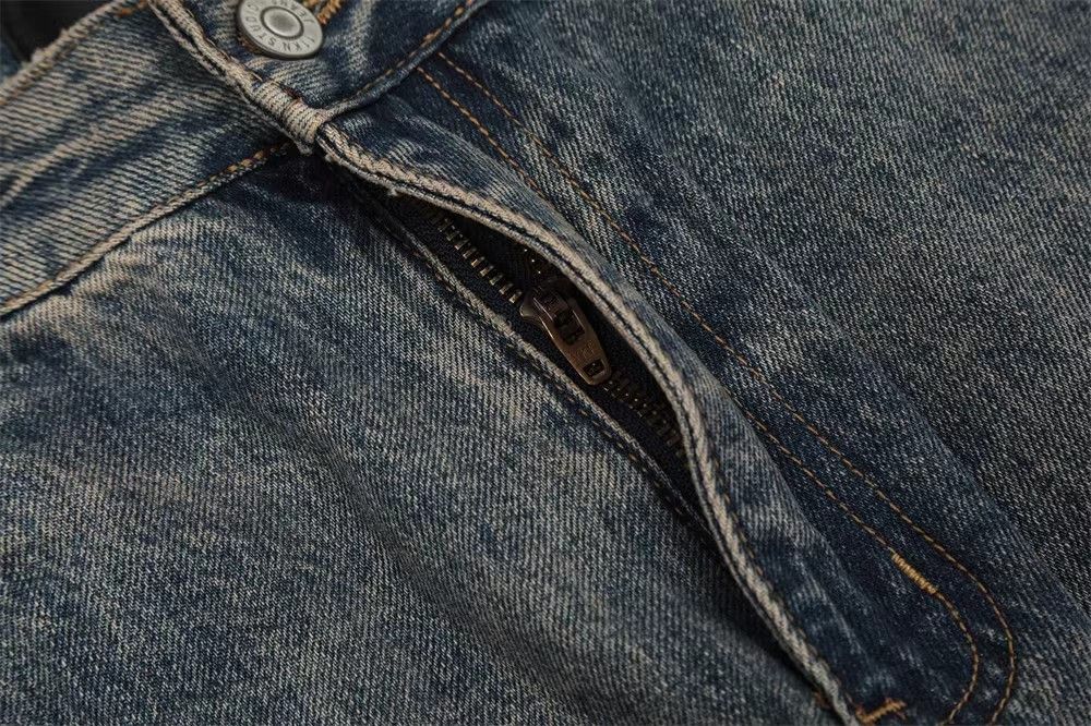 Japanese Brand × Jean Washed distressed retro versatile loose straight jeans Size US 34 / EU 50 - 6 Thumbnail
