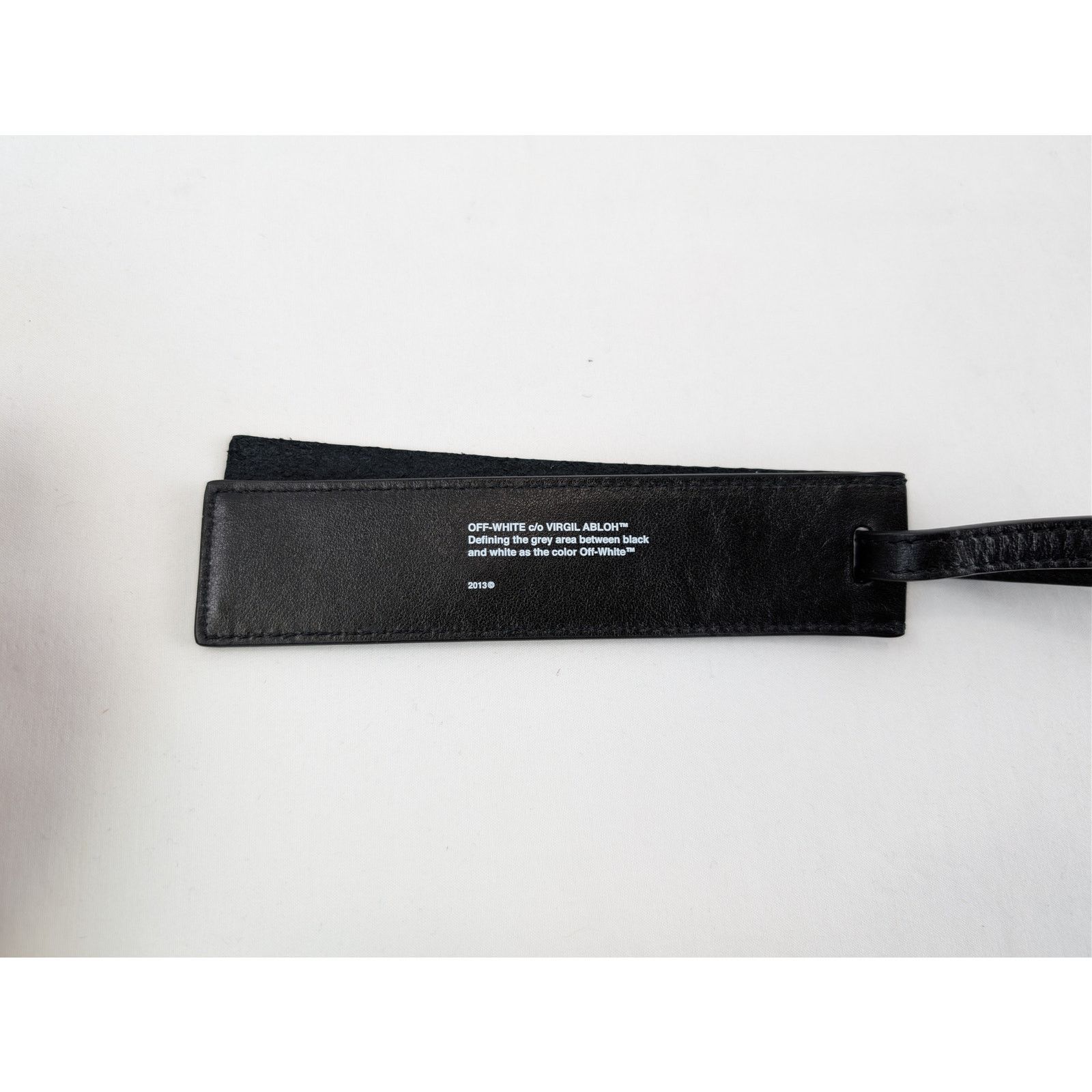 Off-White o1rshd1 Size: OS / Leather Luggage Tag in Black Size ONE SIZE - 5 Thumbnail