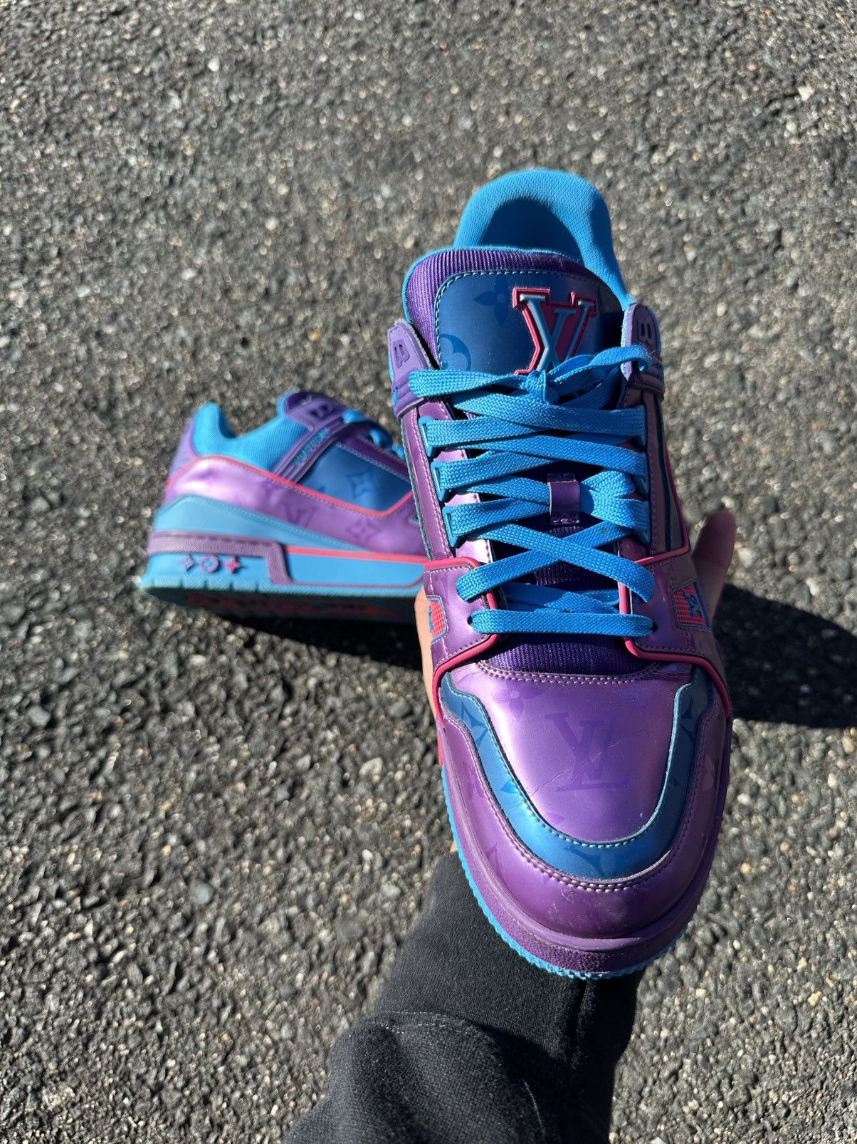Louis Vuitton Louis Vuitton Trainer Purple Teal Metallic Size US 9.5 / EU 42-43 - 11 Thumbnail
