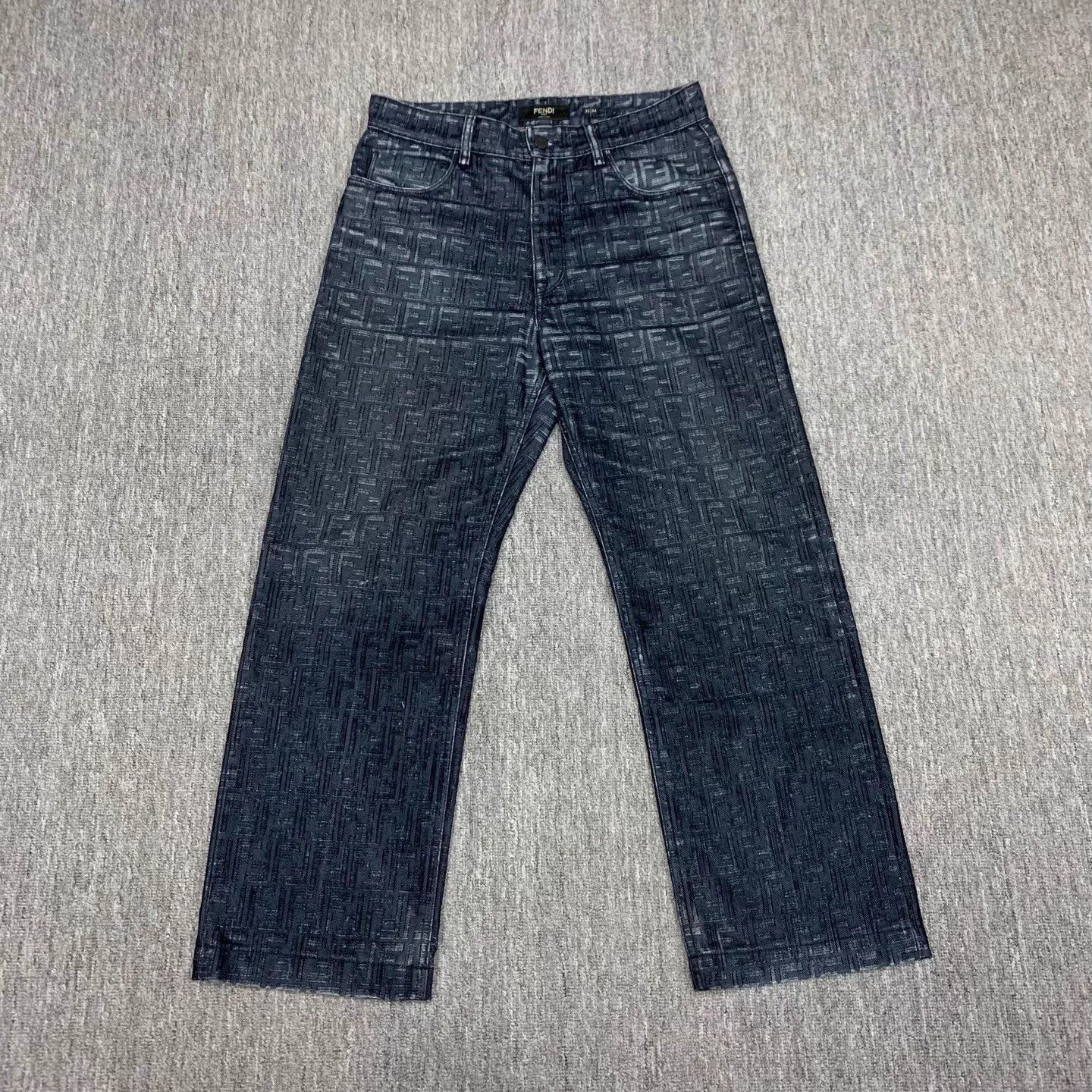 Fendi Blue Patterned Denim Jeans Size 32 Size US 32 / EU 48 - 1 Thumbnail