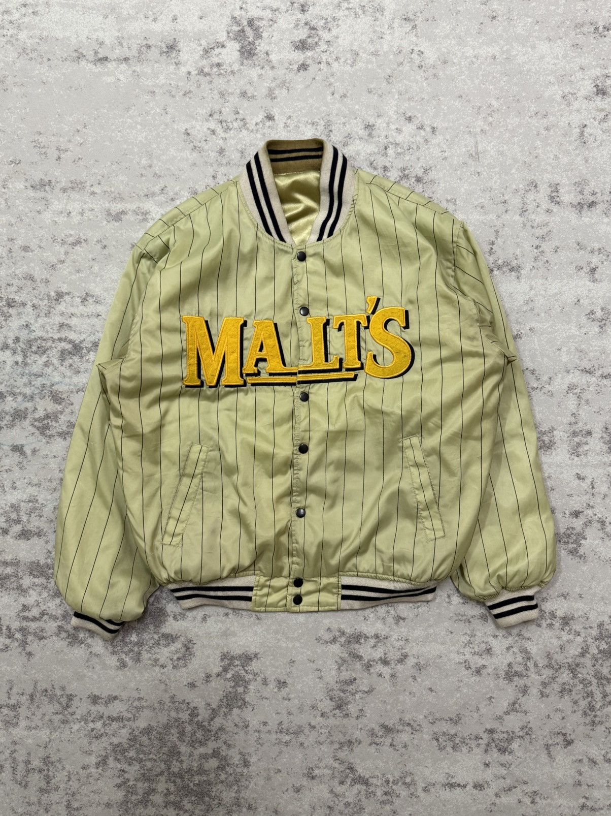 Vintage Vintage Suntory Malt’s Beer Riversible Varsity Bomber Jacket Size US L / EU 52-54 / 3 - 3 Thumbnail