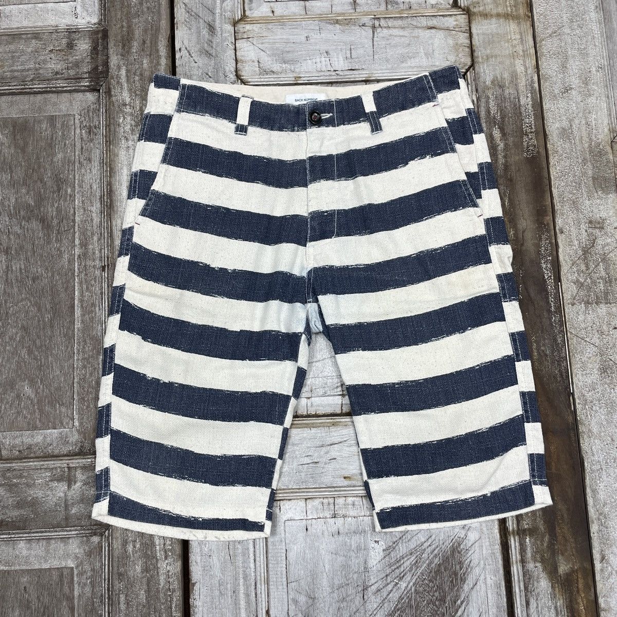Japanese Brand × Vintage Vintage Back Number Stripe Short Size US 32 / EU 48 - 1 Thumbnail