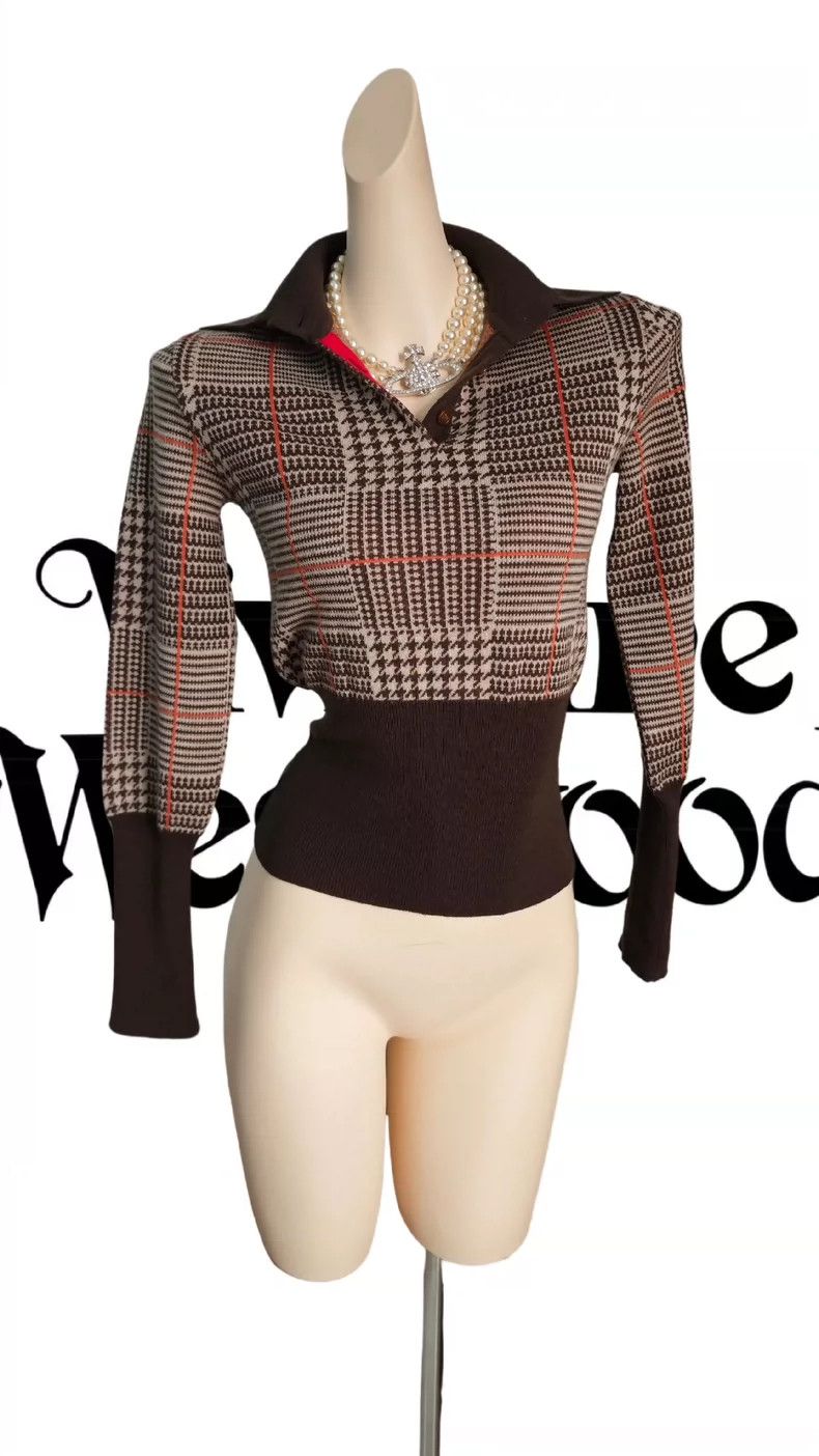 Vivienne Westwood Vivienne Westwood Brown checkered sweater Size S / US 4 / IT 40 - 1 Thumbnail