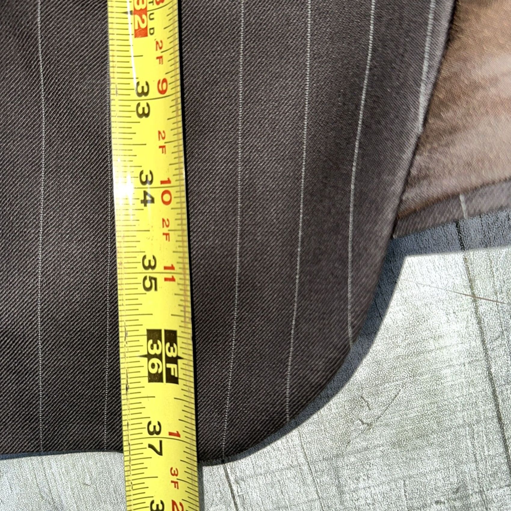 Vintage Phenomenal Design Men’s Suit Jacket Brown Pinstripe 5-Button Long 48 Big & Tall Club 2 Piece Mens Size 48R - 7 Thumbnail