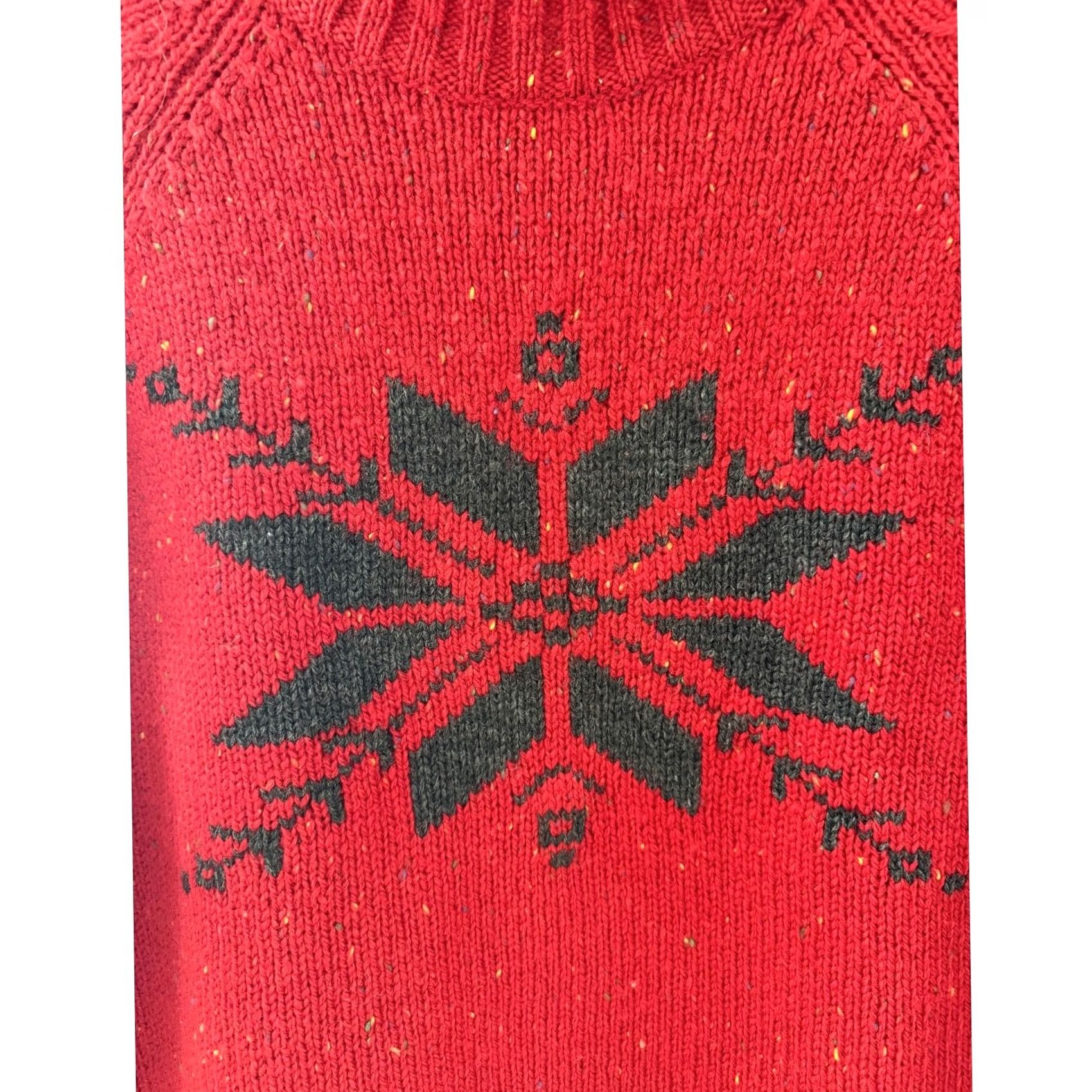 Eddie Bauer VINTAGE Eddie Bauer Sweater M Petite Wool Red Snowflake Mockneck Knit Pullover Women Size M / US 6-8 / IT 42-44 - 5 Thumbnail