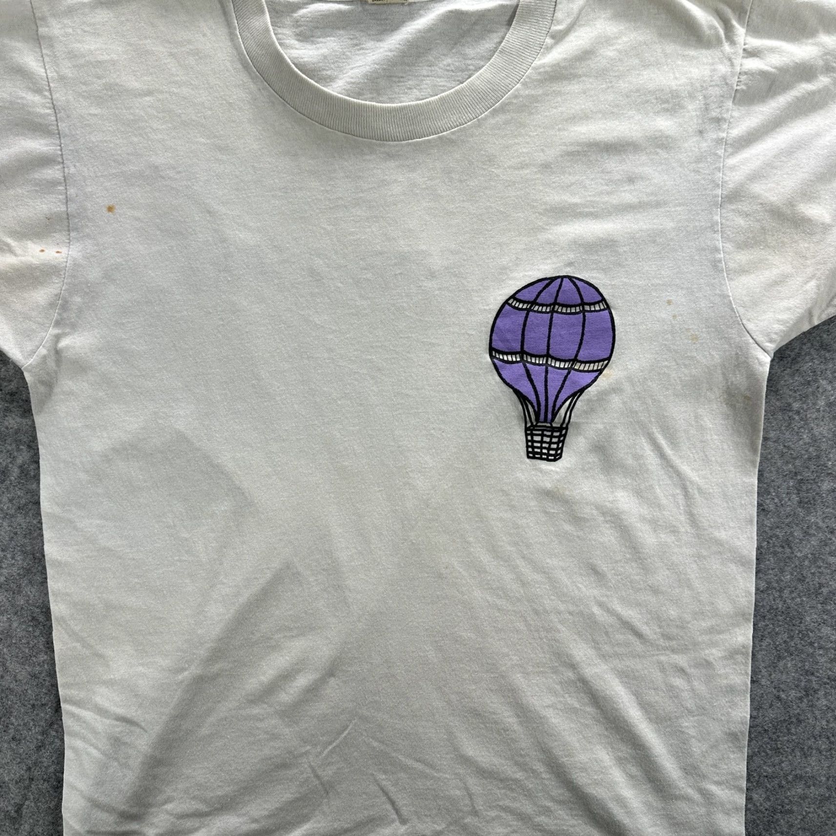 Vintage VINTAGE Run For Life Shirt Mens M White 80s Graphic Balloon USA Screen Stars T-Shirt Size US M / EU 48-50 / 2 - 3 Thumbnail