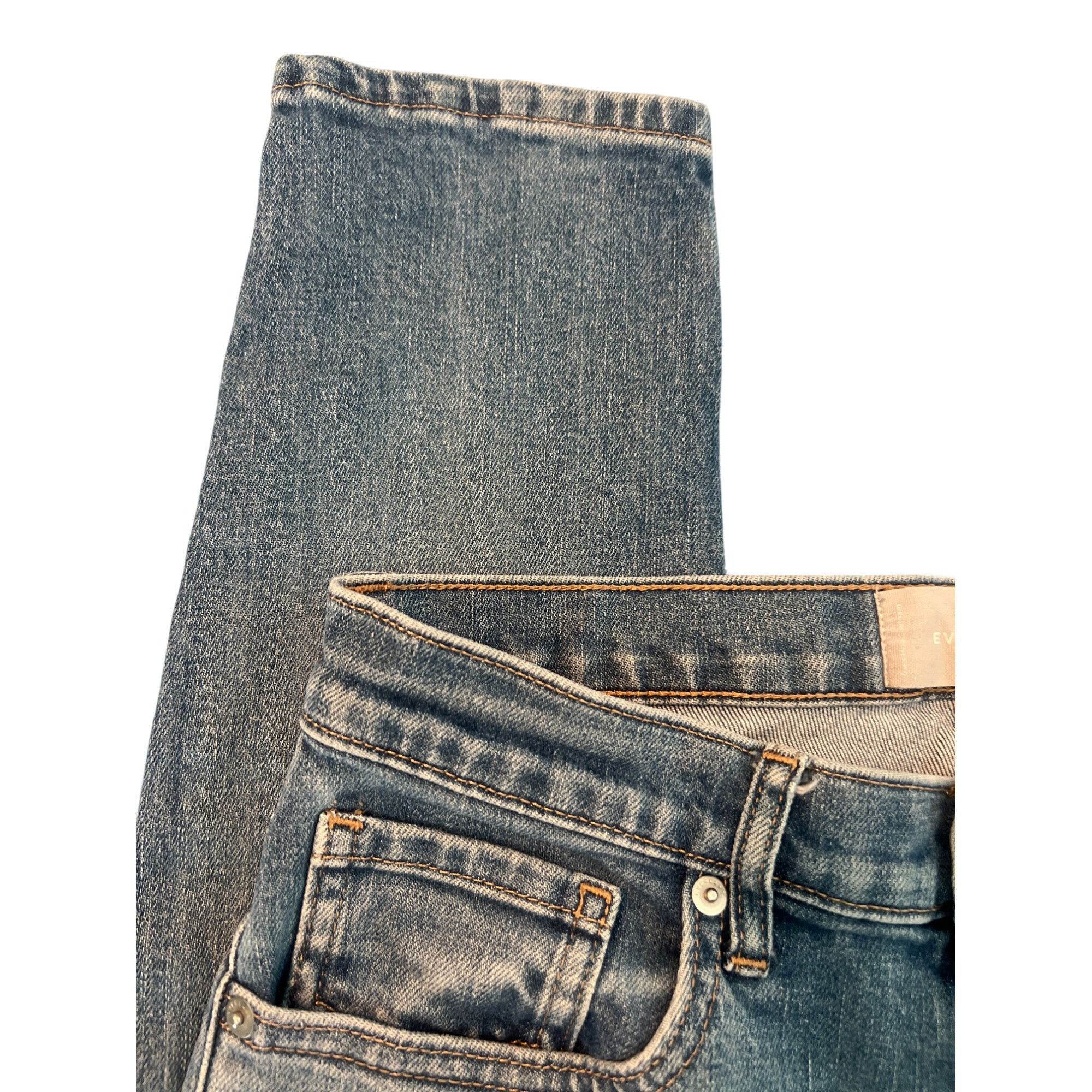 Everlane Everlane Mid Rise Skinny Jeans Blue Denim Light Distressing Size 27" / US 4 / IT 40 - 2 Thumbnail