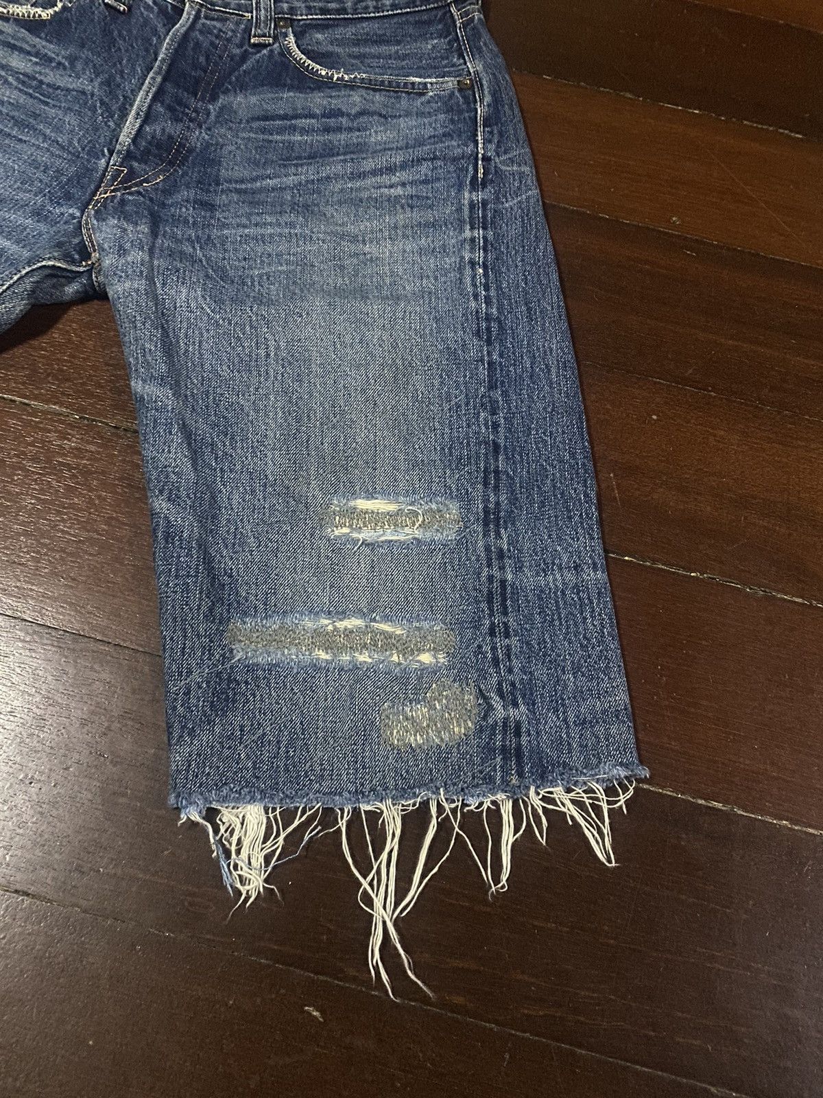 Orslow FIRE 🔥 VINTAGE SUGAR CANE 1947 SHORT JEANS REWORK CUSTOM Size US 30 / EU 46 - 4 Thumbnail