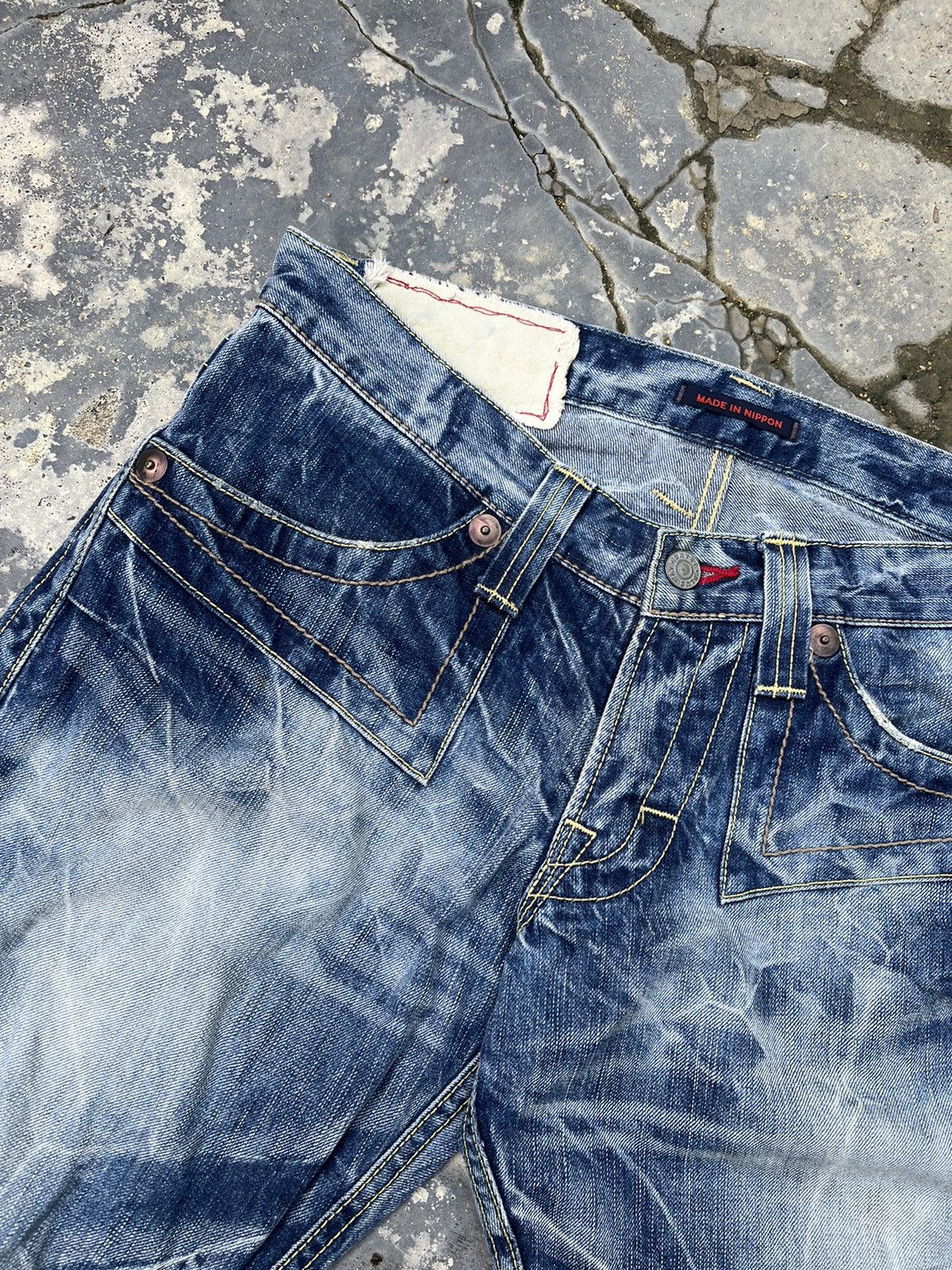 If Six Was Nine × Japanese Brand × Vintage Flare Crazy Striking Design Blue Jean Japan Denim Size US 32 / EU 48 - 7 Thumbnail