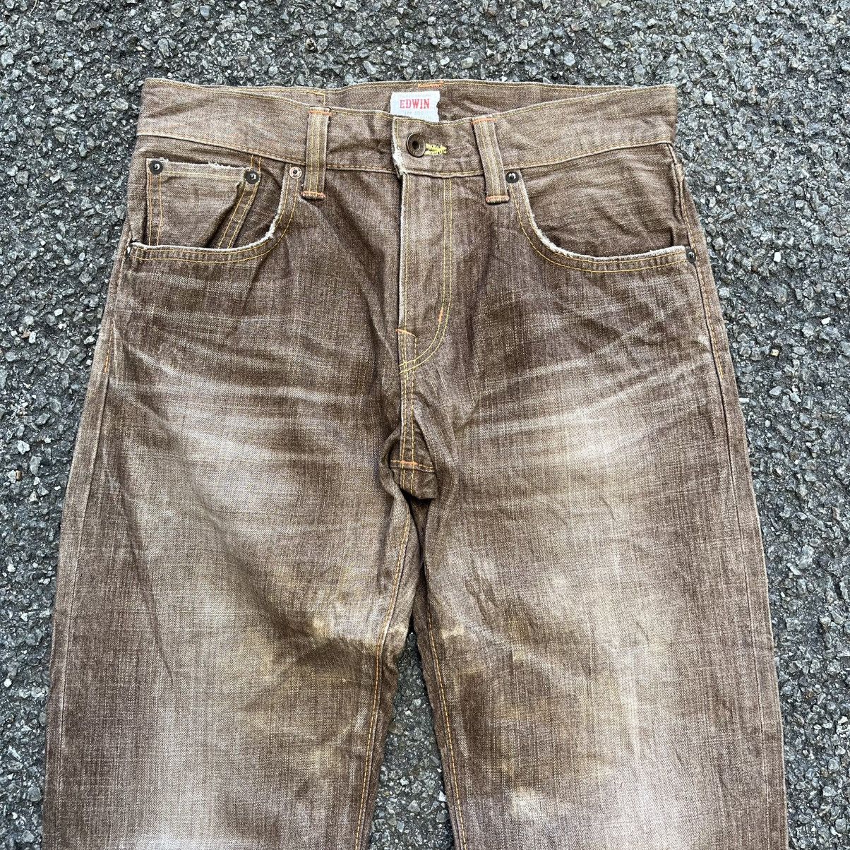 Edwin Vintage Edwin 505ZX Selvedge Jeans Faded Denim Red Line Pant Size US 29 - 4 Thumbnail