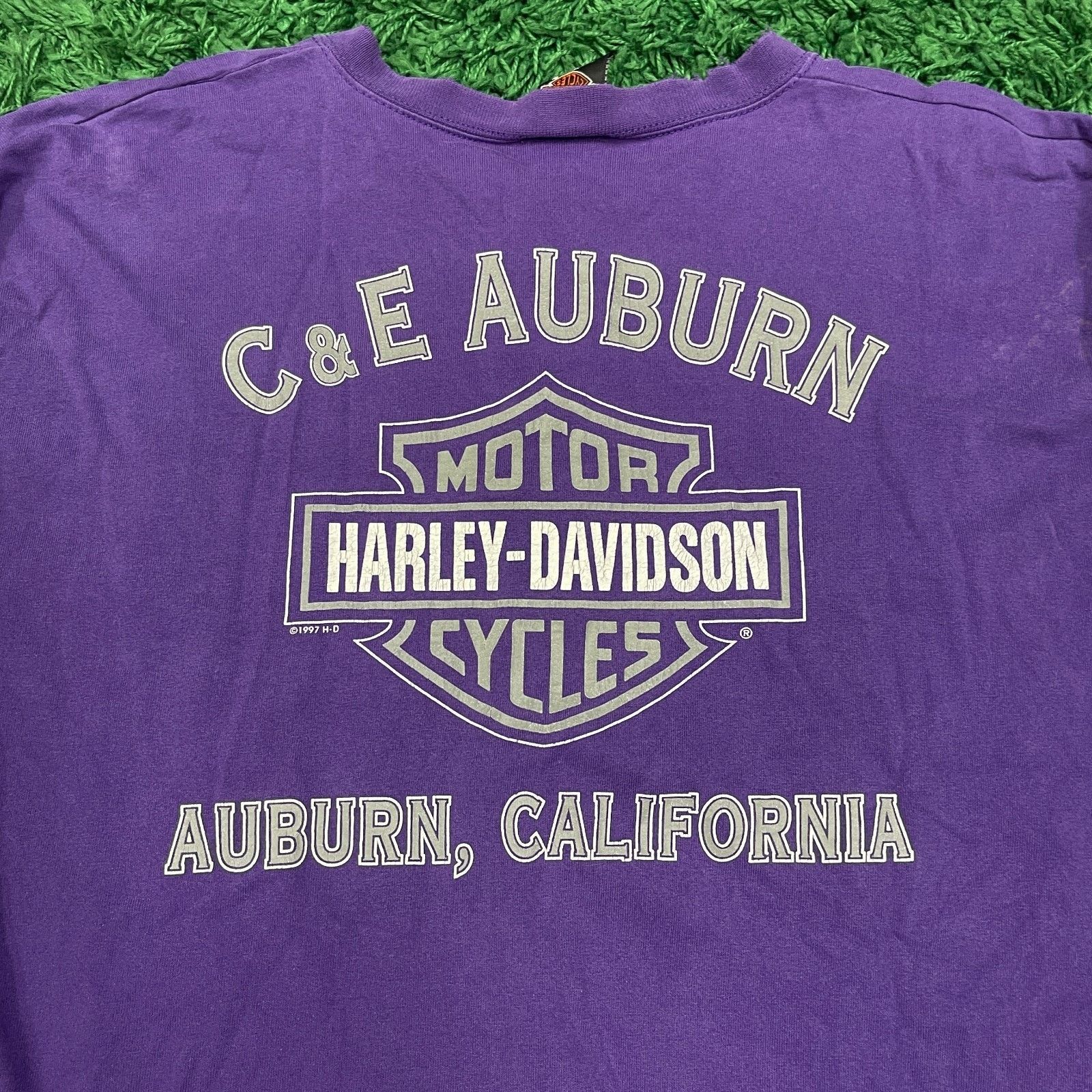 Harley Davidson × Vintage vintage 1997 Harley-Davidson purple long sleeve henley shirt Size US XL / EU 56 / 4 - 9 Thumbnail