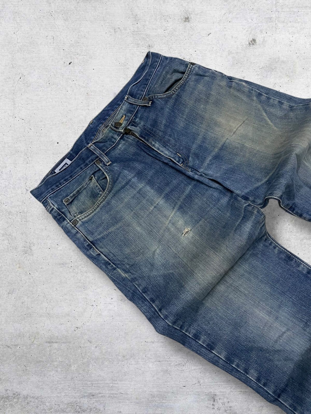 Edwin VINTAGE EDWIN 90S DESIGNER JAPAN OG RIPPED MUDWASH DENIM Size US 32 / EU 48 - 6 Thumbnail