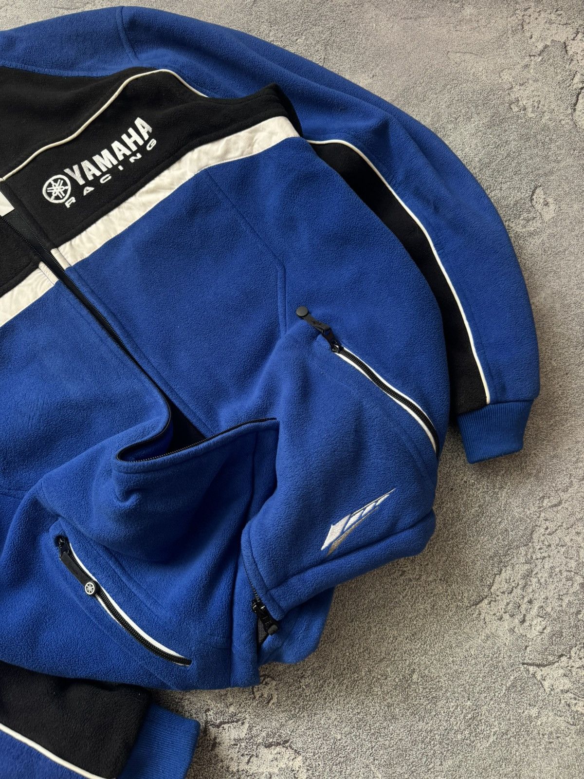 Vintage × Yamaha Yamaha L blue fleece jacket bomber zip big logo Size US L / EU 52-54 / 3 - 19 Thumbnail