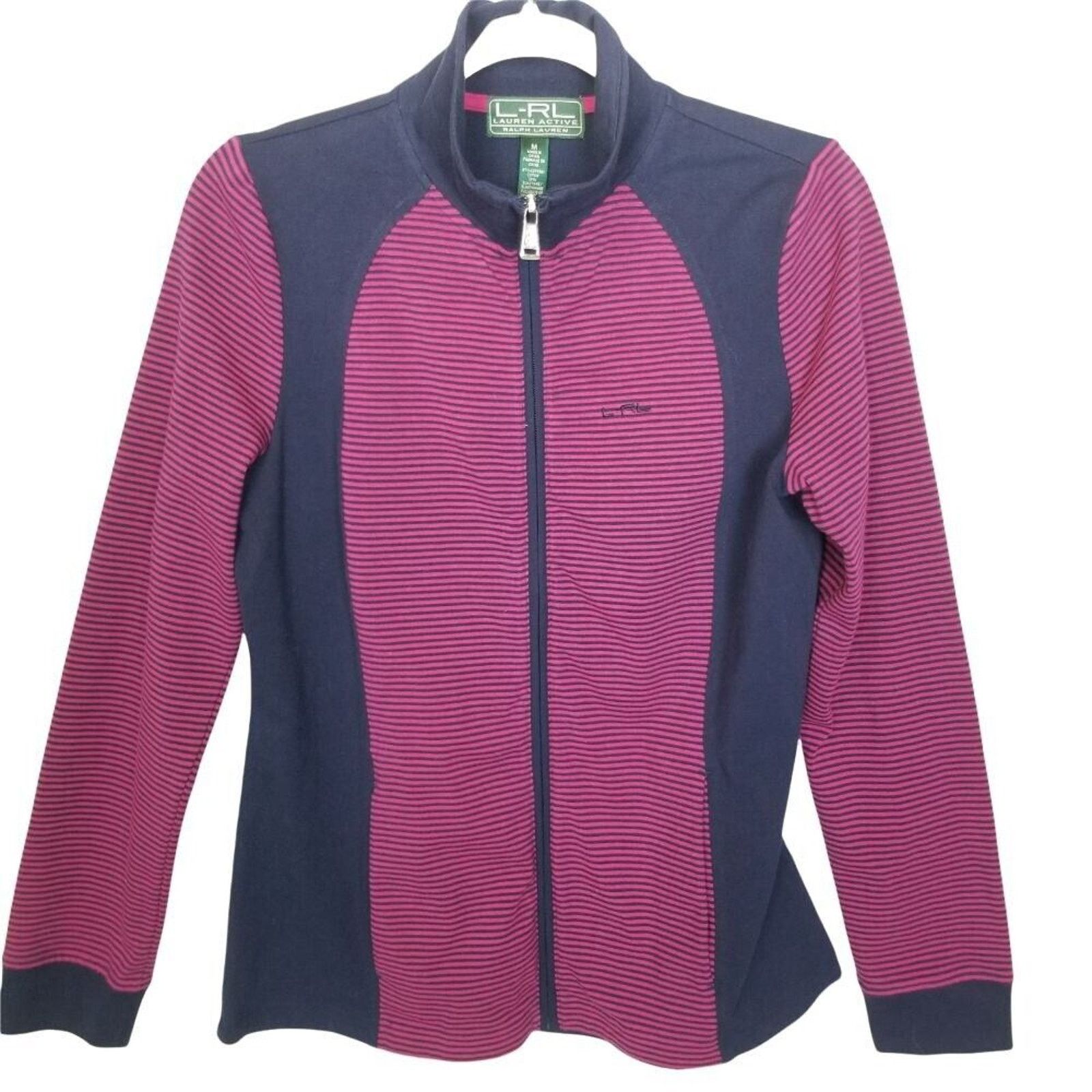 Lauren Ralph Lauren Ralph Lauren Active Womens Striped Full Zip Jacket M Stretch Size M / US 6-8 / IT 42-44 - 1 Thumbnail