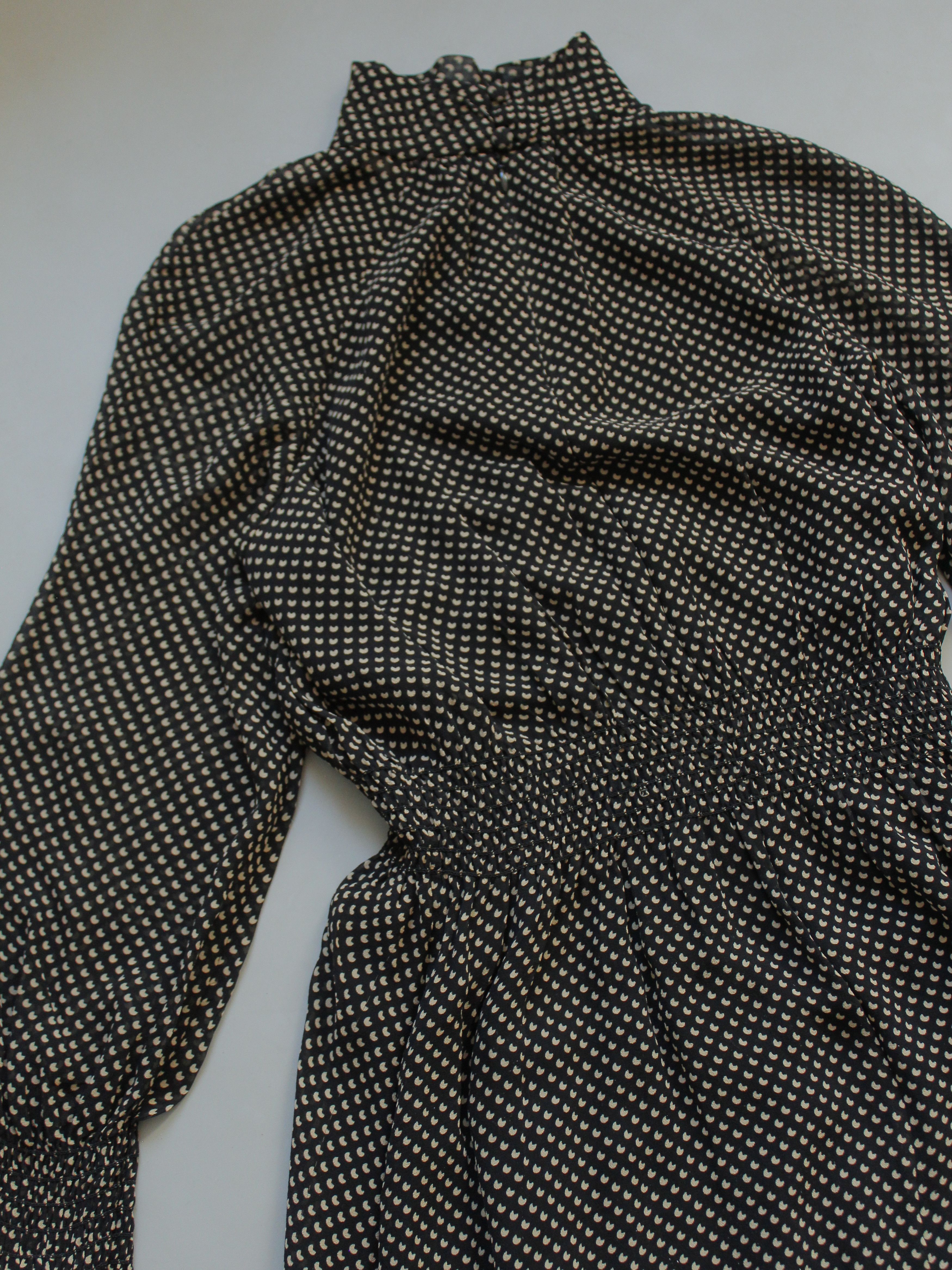 Tory Burch TORY BURCH 100% SILK MAXI DRESS LINED DOTTED SIZE 4 BLACK Size S / US 4 / IT 40 - 8 Thumbnail