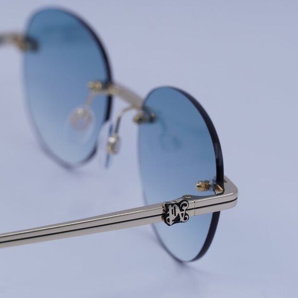 Palm Angels Palm Angels PERI10H CRYSTAL 7644 Sunglasses Gold Oval Frame Size ONE SIZE - 9 Thumbnail