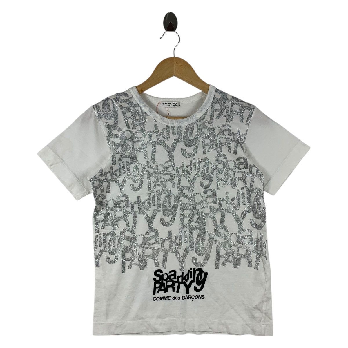 Comme des Garcons Comme des Garçons Sparkling Party Silver Glitter Graphic Tee Size US M / EU 48-50 / 2 - 1 Thumbnail
