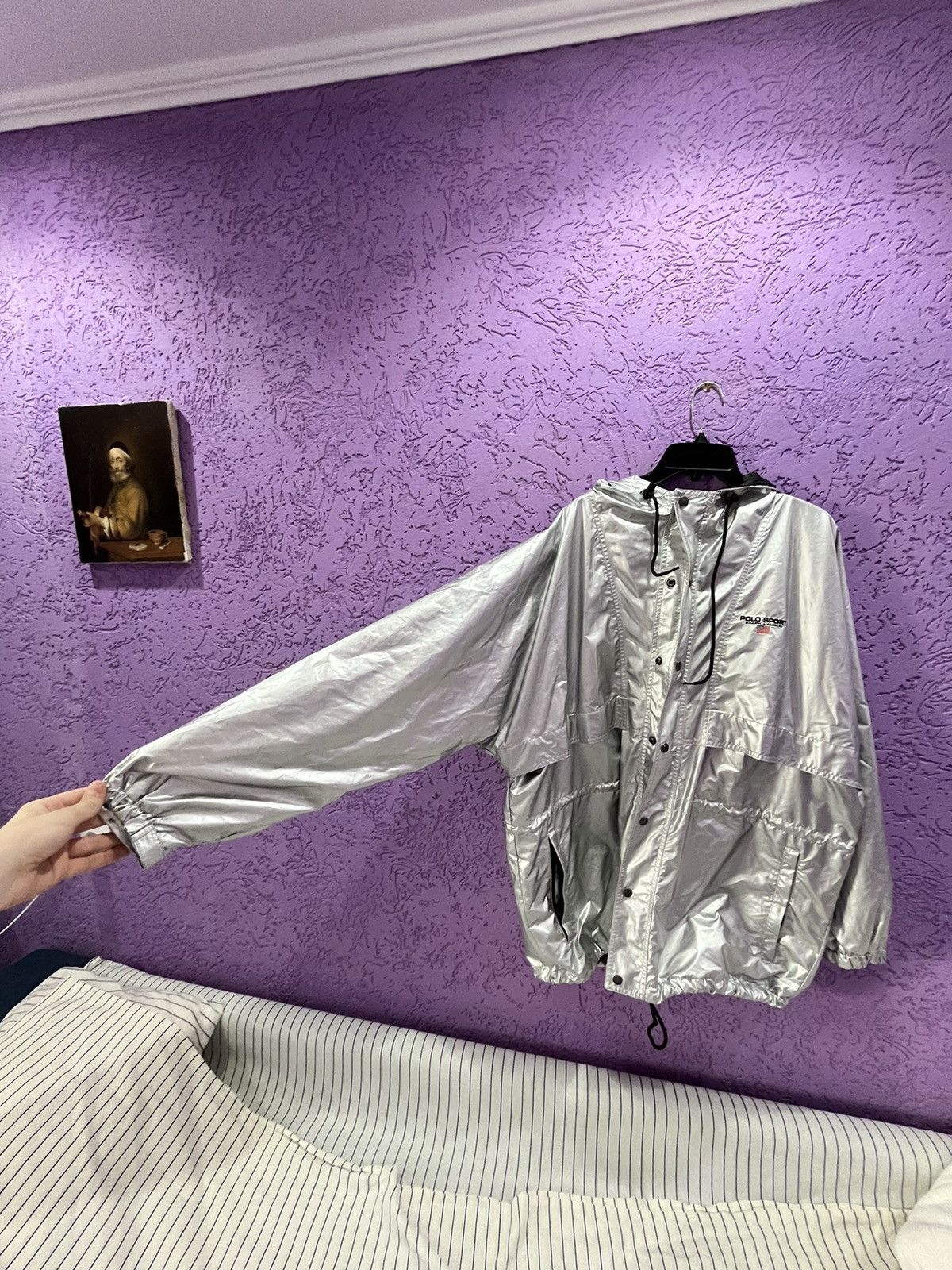 Ralph Lauren Sport Polo Sport Ralph Lauren Silver Reflective Windbreaker Size US XL / EU 56 / 4 - 10 Thumbnail