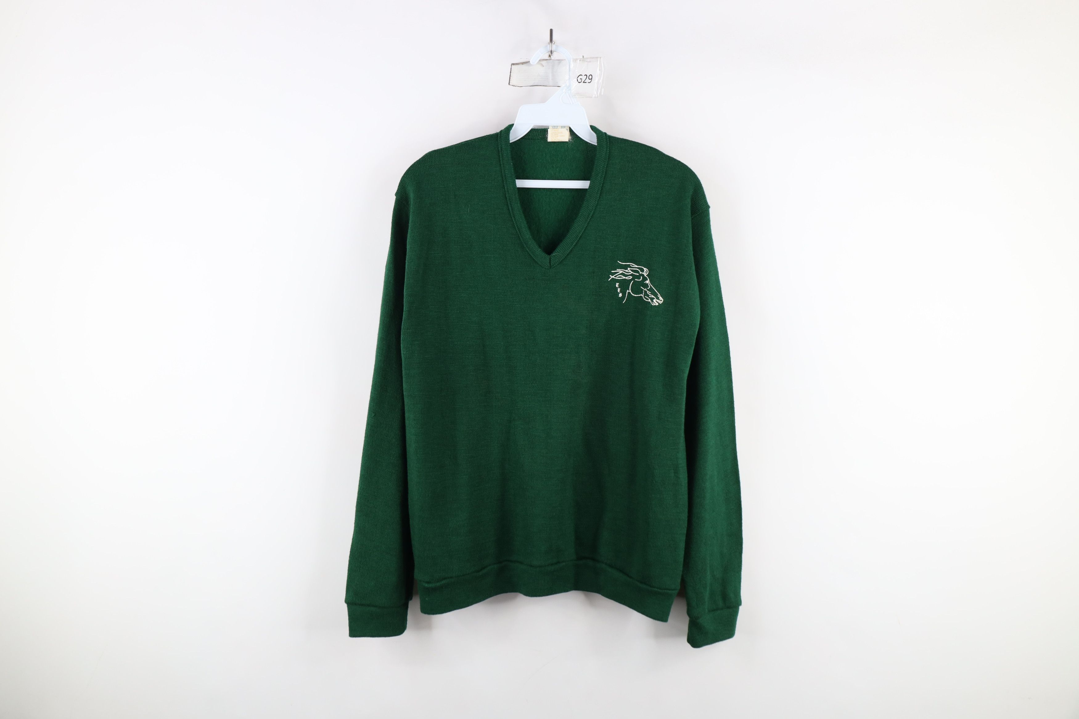 Vintage Vintage 70s Streetwear Horse Mustang V-Neck Sweater USA Size M / US 6-8 / IT 42-44 - 1 Thumbnail