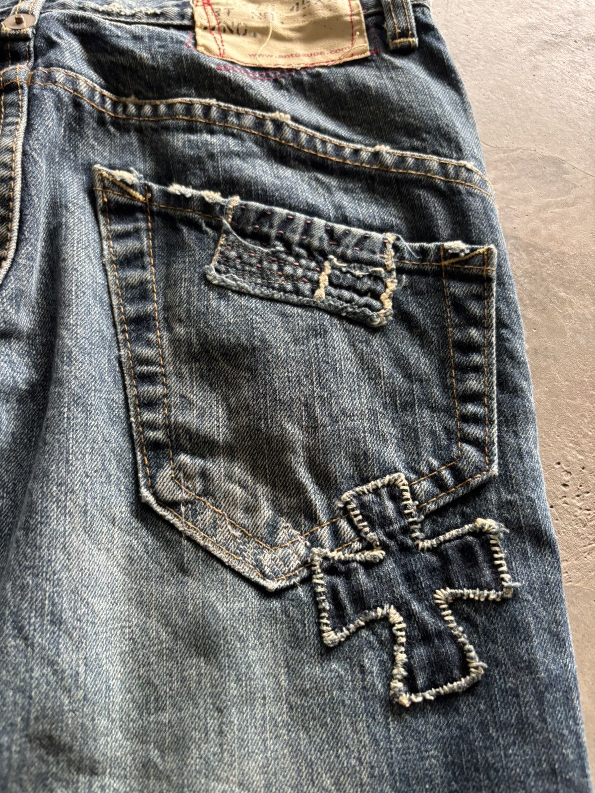 20471120 × Japanese Brand distressed Antgauge sashiko boro side pocket punk cross Size US 31 - 16 Thumbnail
