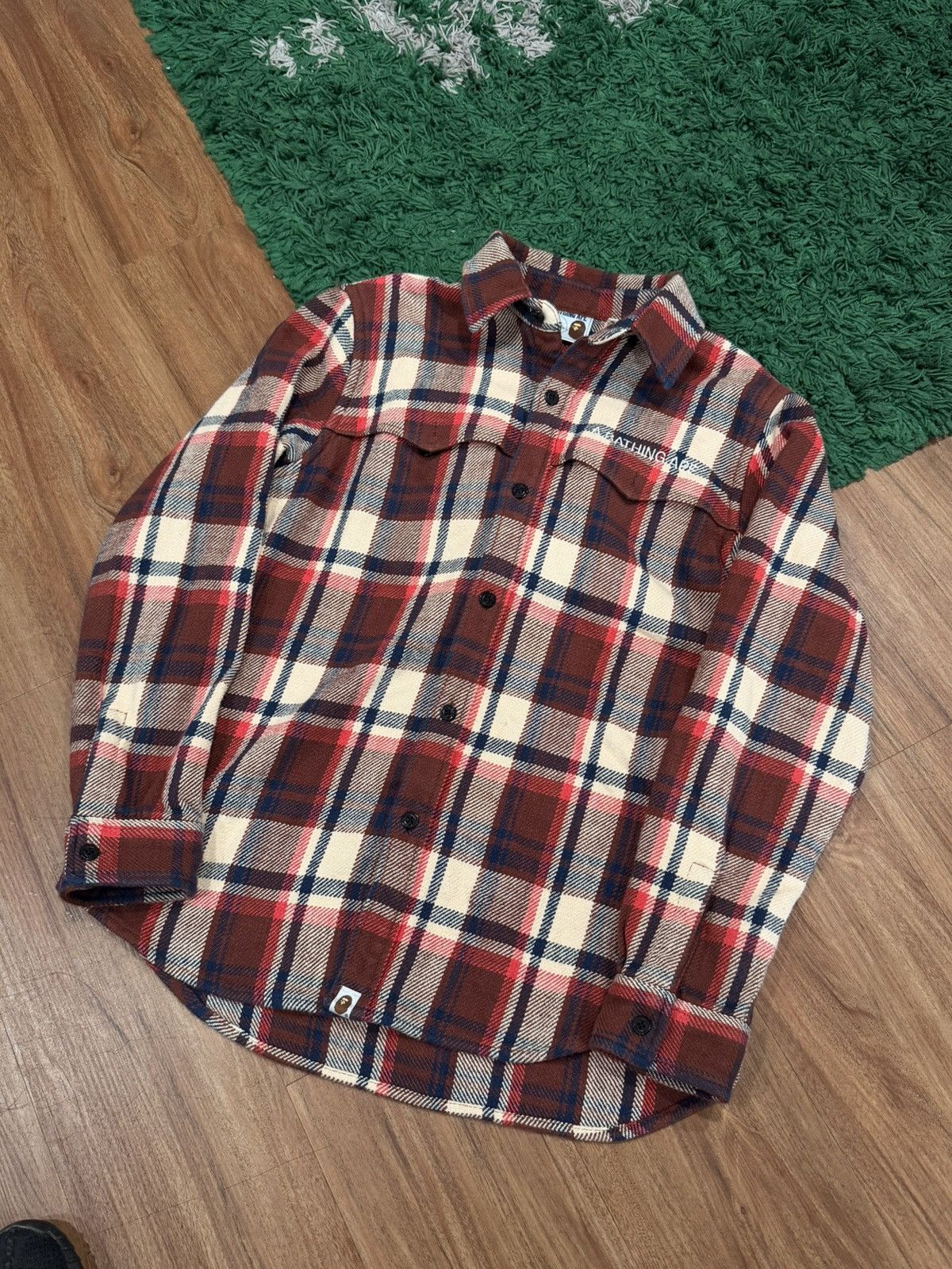 BAPE Classic Collection Plaid Shirt – Red Plaid – Large