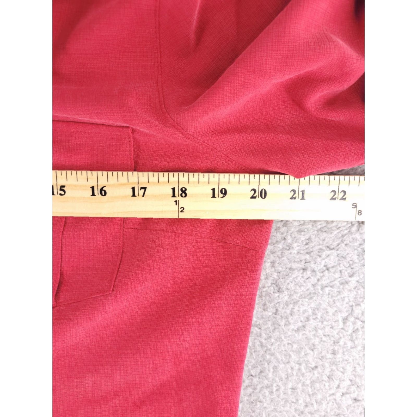 Talbots Talbots Dress Womens 10 Red Long Shirt Button Up Rayon Calf-Ankle Polynosic Pattern Solid Vintage No Size L / US 10 / IT 46 - 7 Thumbnail