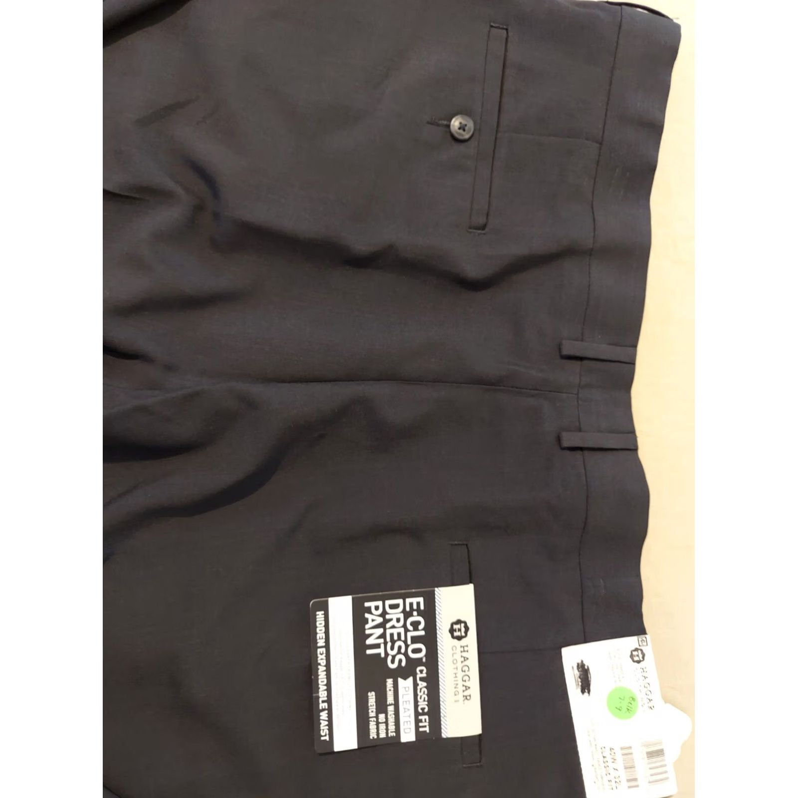 Haggar Haggar Dress Pants Mens 40x32 Black Cotton Regular Trousers Chino Slack Style Size US 40 / EU 56 - 2 Thumbnail