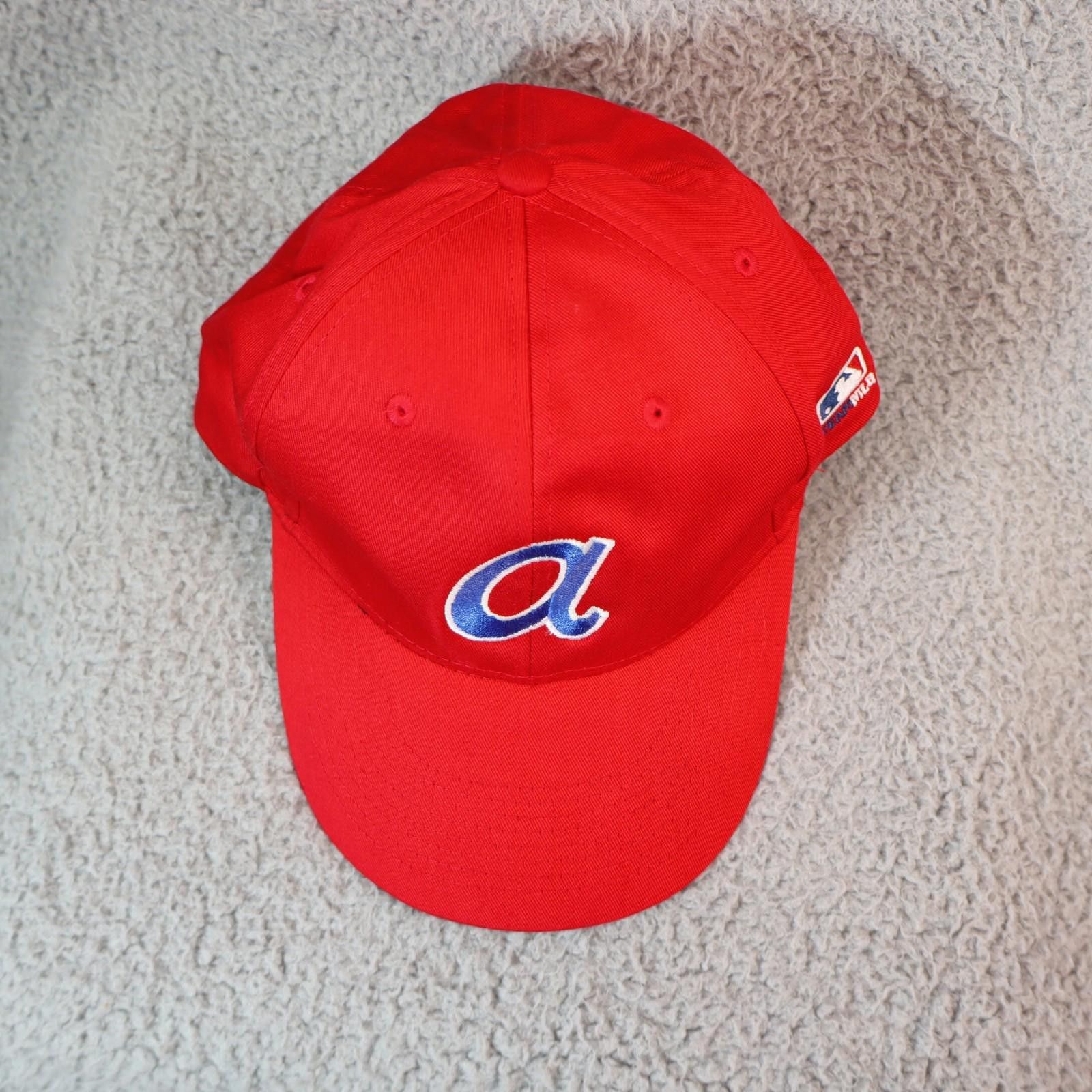 Other Vtg Atlanta Braves Hat Cap Strap Back Red MLB Script A Size ONE SIZE - 3 Thumbnail