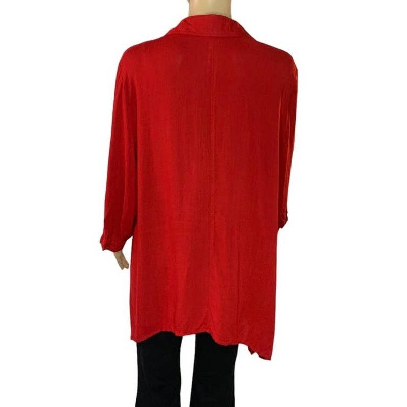 Chicos Chicos Women's Size 1 US 8 Top Tunic Asymmetrical Red NEW Size M / US 6-8 / IT 42-44 - 4 Thumbnail