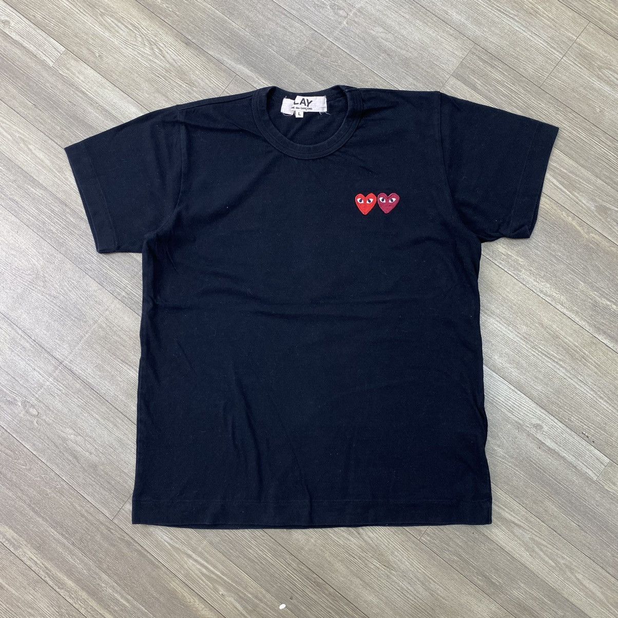 Comme des Garcons PLAY AD2018 Comme Des Garcons Play Double Small Heart CDG Tee Size US M / EU 48-50 / 2 - 1 Thumbnail