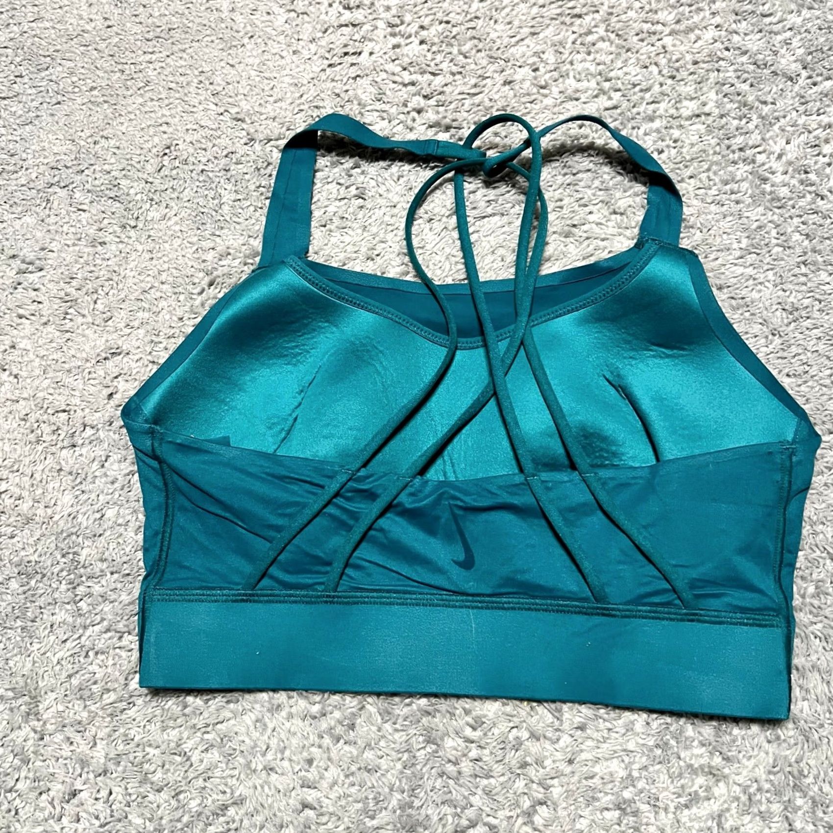 Nike Nike vital Sports Bra Womens Small Teal Green Strappy Running Size ONE SIZE - 2 Thumbnail