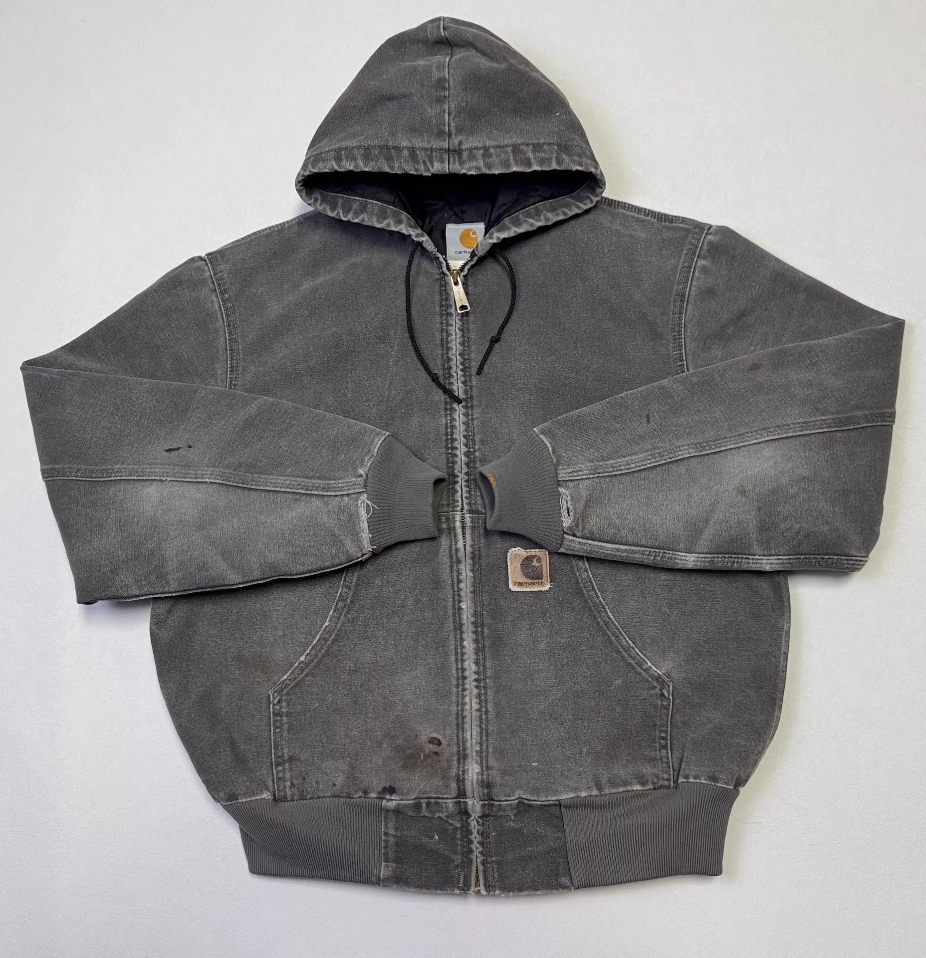 Carhartt Vintage Carhartt J06 Hooded Work Jacket Cement Gray M 2000 Size US M / EU 48-50 / 2 - 1 Thumbnail