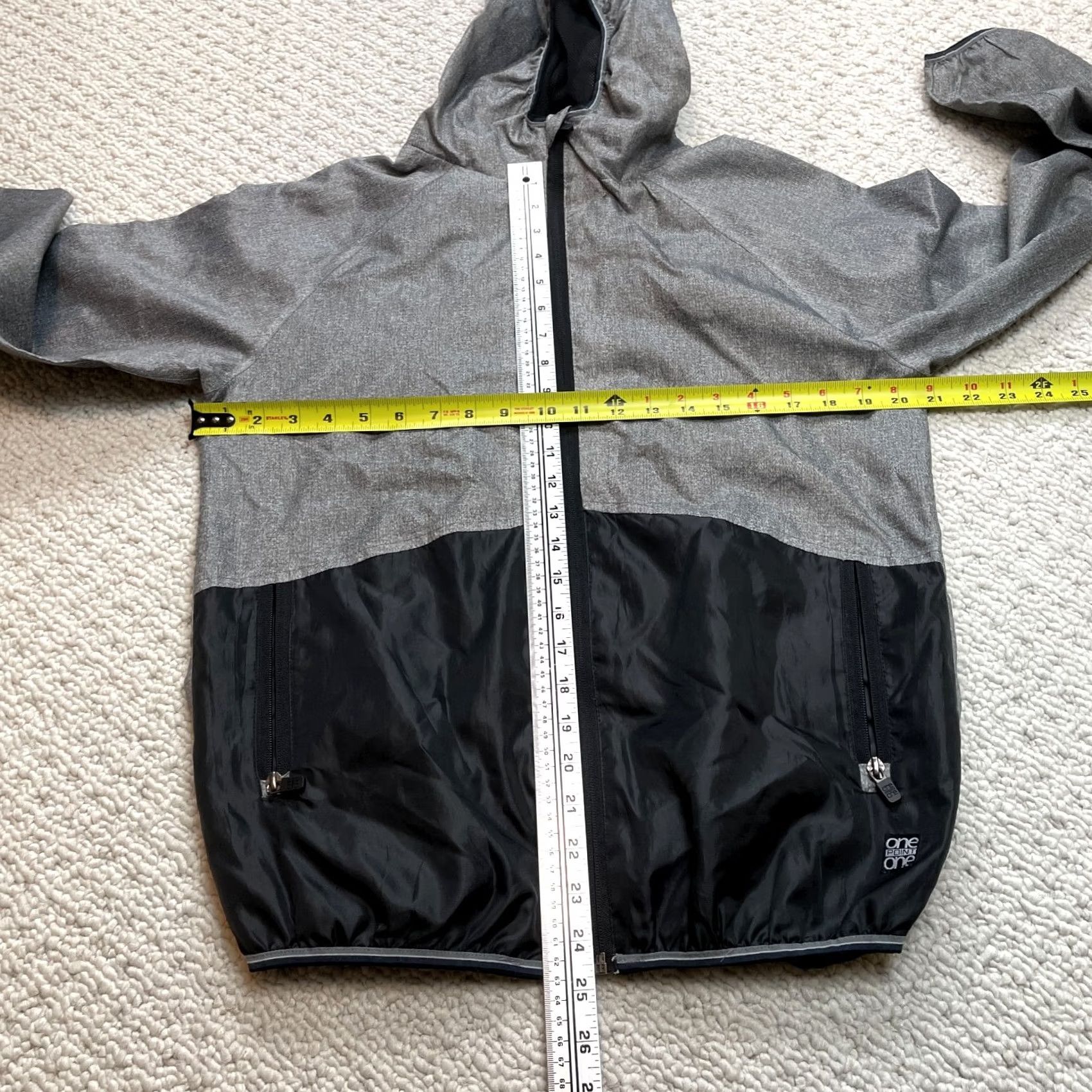 Vintage VINTAGE? No — One Point One Windbreaker Jacket Mens S Gray Hooded Full Zip Pockets Light Jacket Size US S / EU 44-46 / 1 - 4 Thumbnail