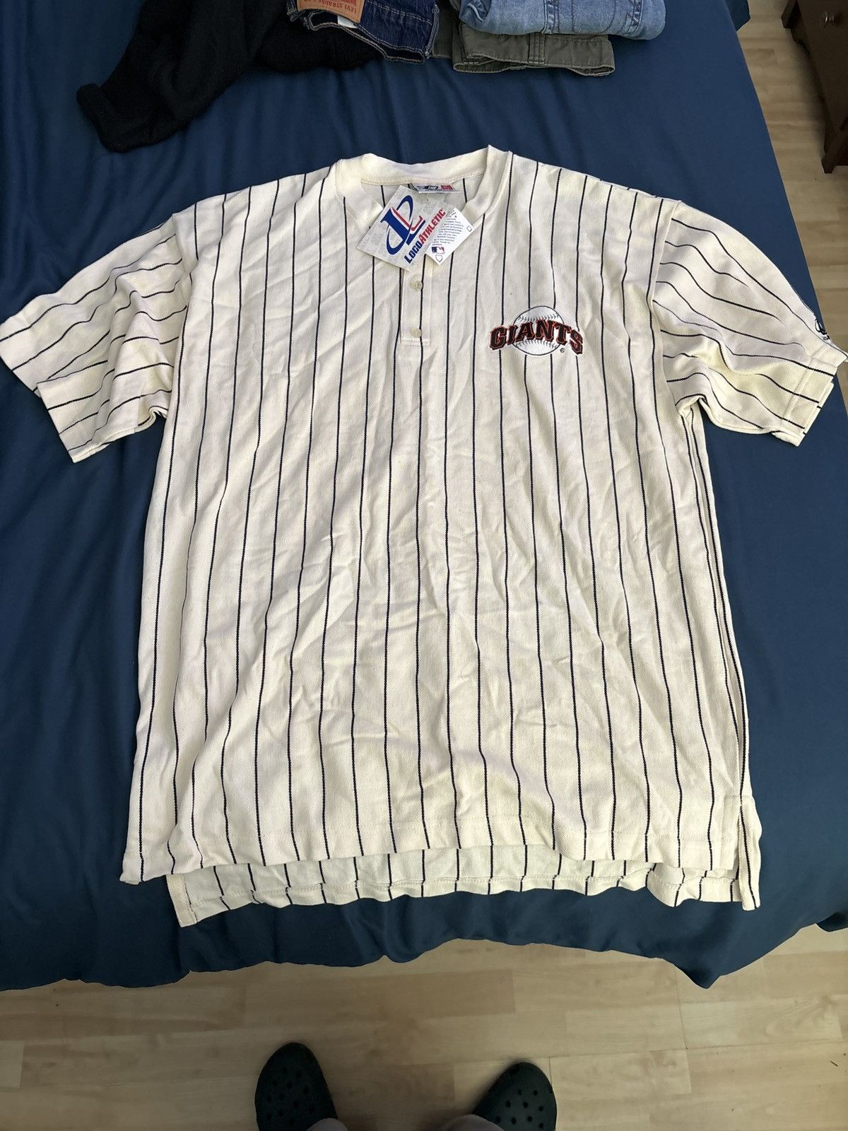 image of Logo Athletic Giants Baseball Vintage Shirt in Cream, Men's (Size XL)