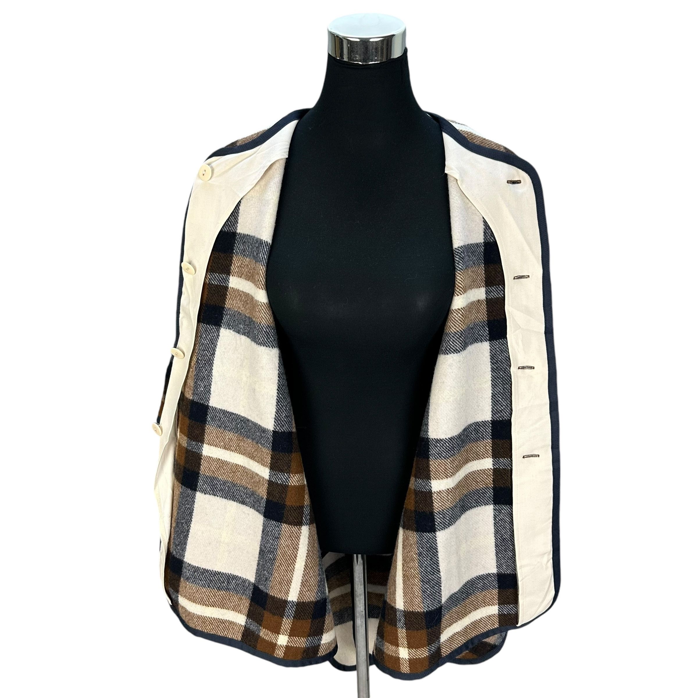Other SNIDEL Checked Wool Shawl Capes Double Layered #A55-1262 Size US XXL / EU 58 / 5 - 7 Thumbnail