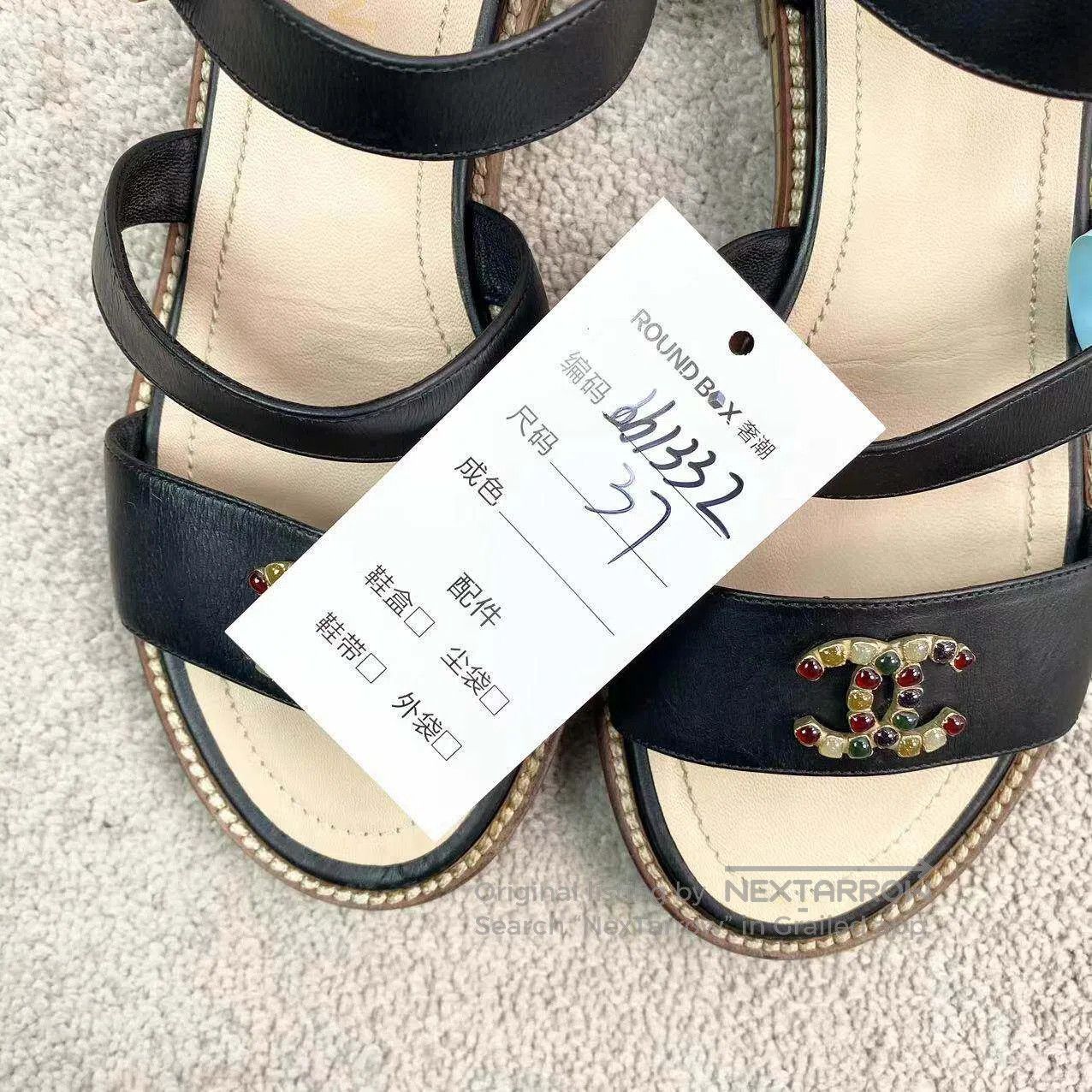 Chanel Chanel Rhinestone logo flat sandals| Size US 6.5 / IT 36.5 - 7 Thumbnail
